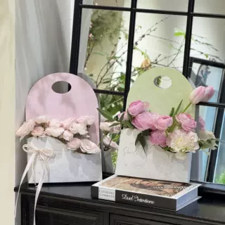 Macaron Gradient Flower Arrangement Handbag