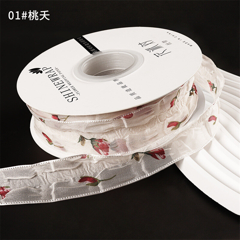 Flowing lace ribbon view 4