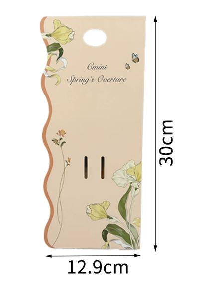 Retro floral illustration flower arrangement tote card view 4