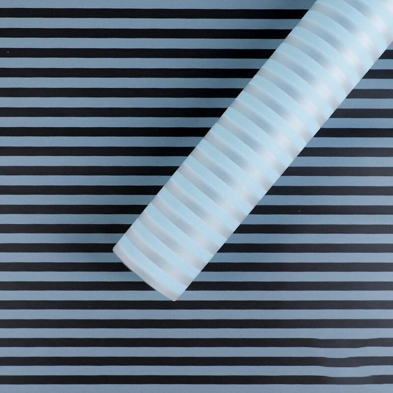 Korean-style horizontal striped floral wrapping paper view 2
