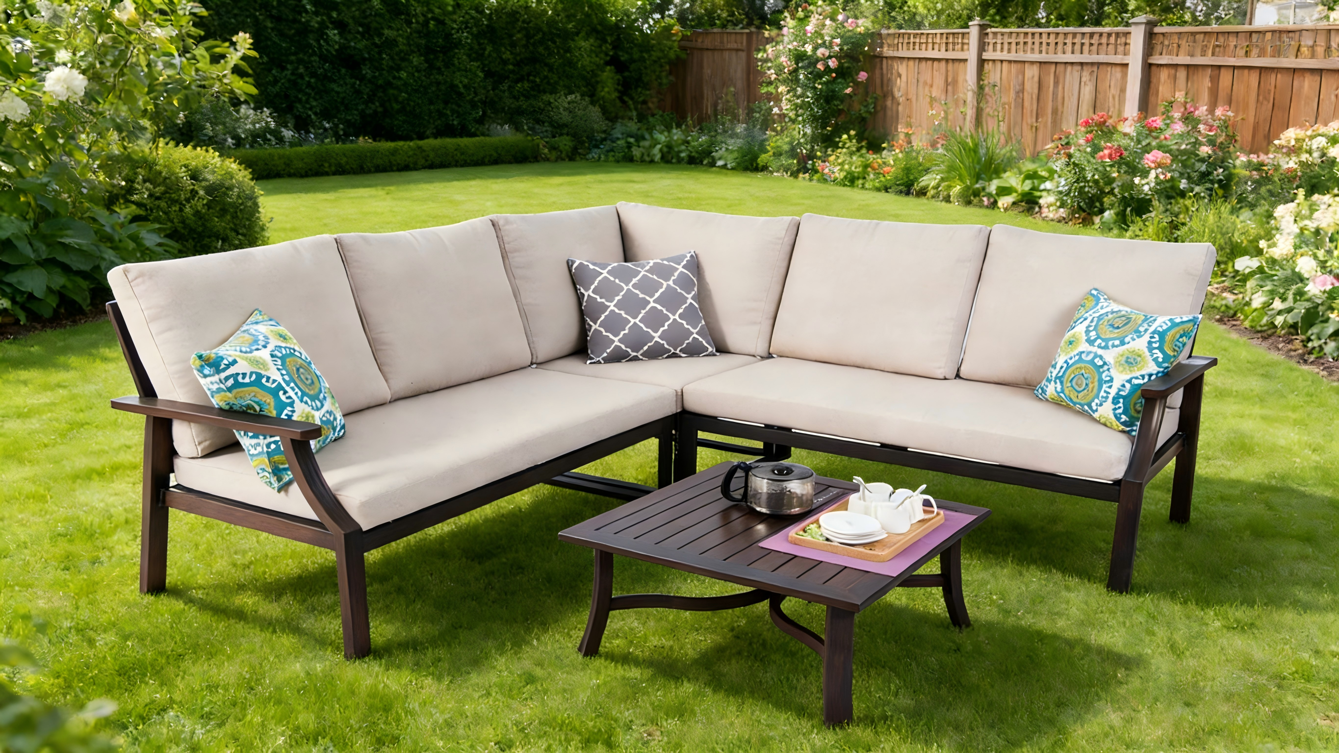 4pce Alu Padded Corner Sofa Set