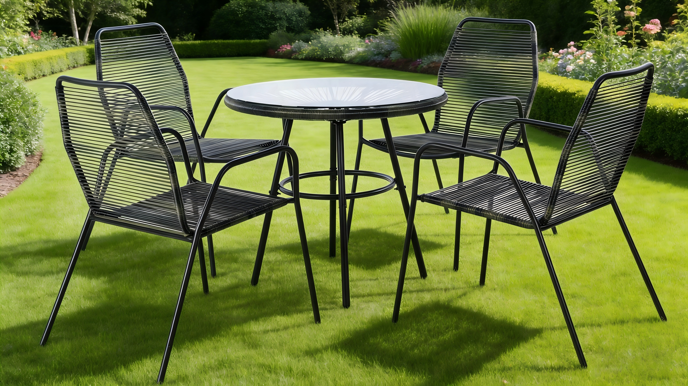 4 seat Rattan String Dining set
