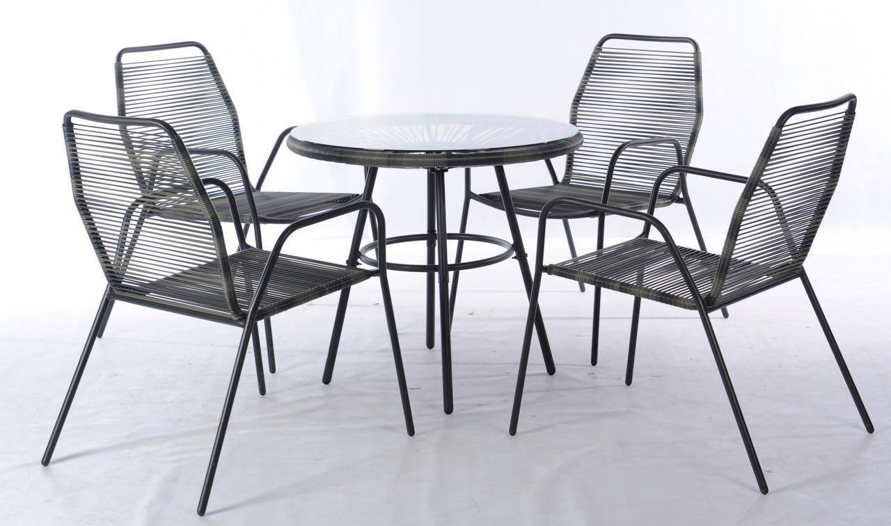 4 seat Rattan String Dining set view 2
