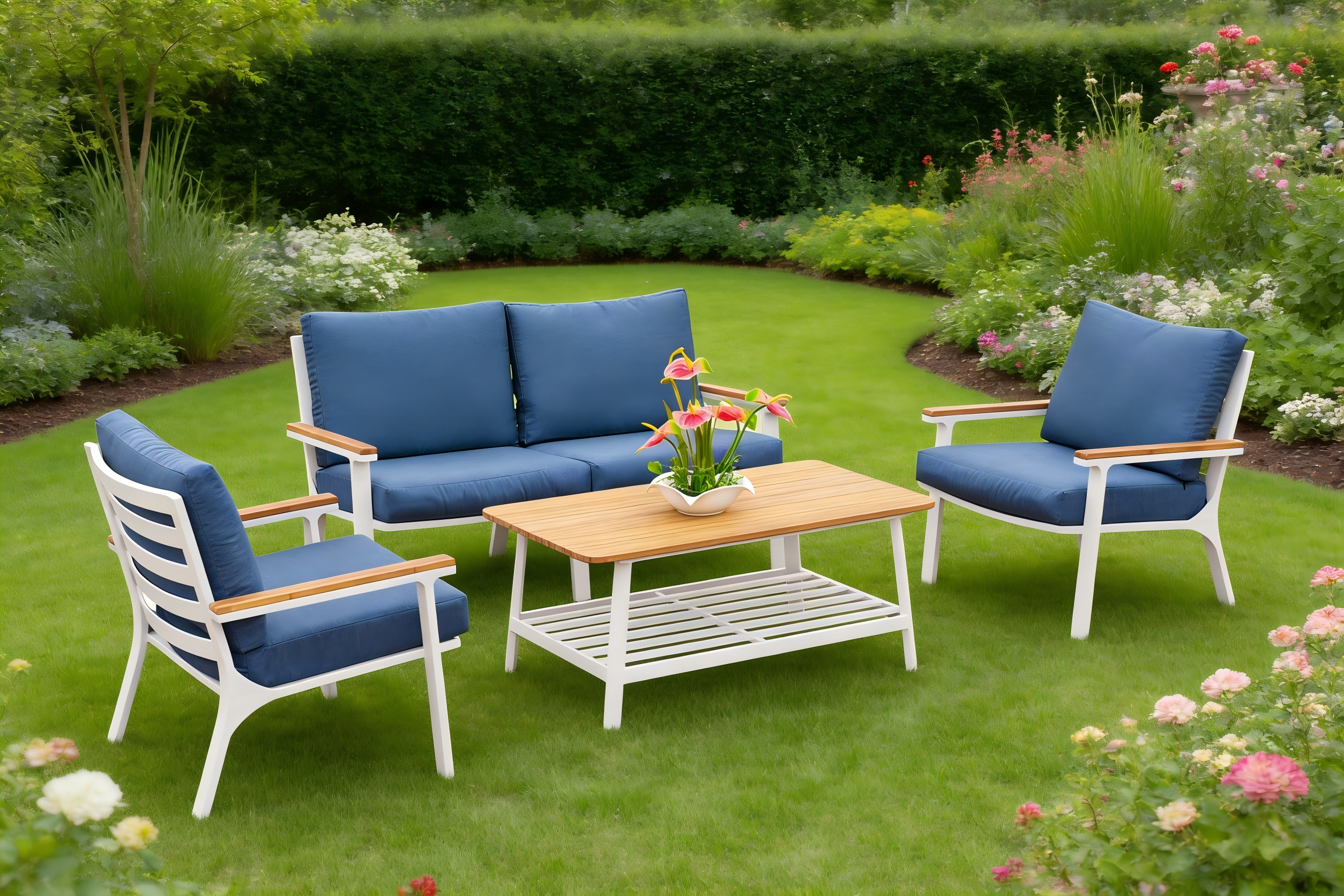 4pce Polywood Alu Sofa Set