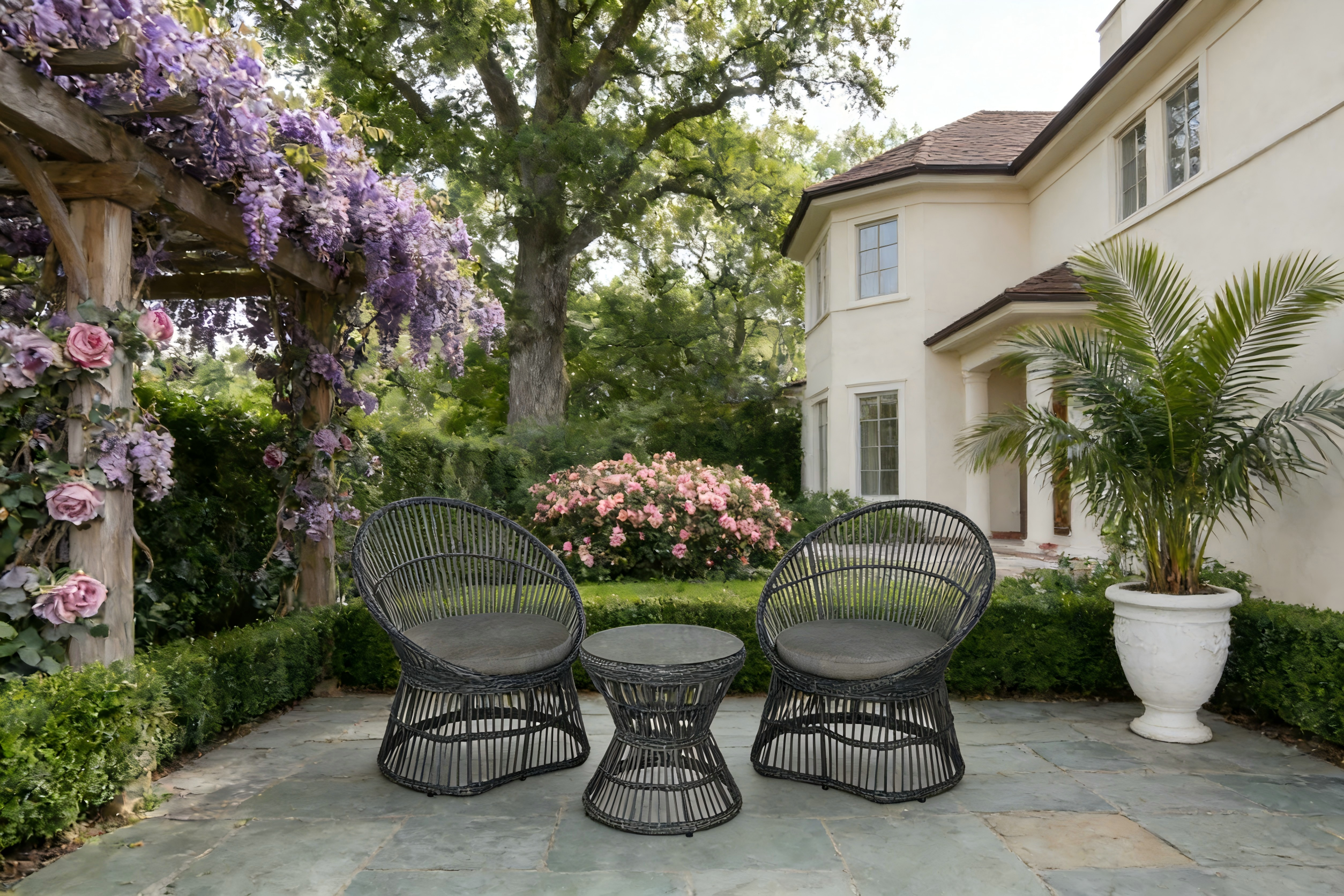 3pc Rattan Egg Set