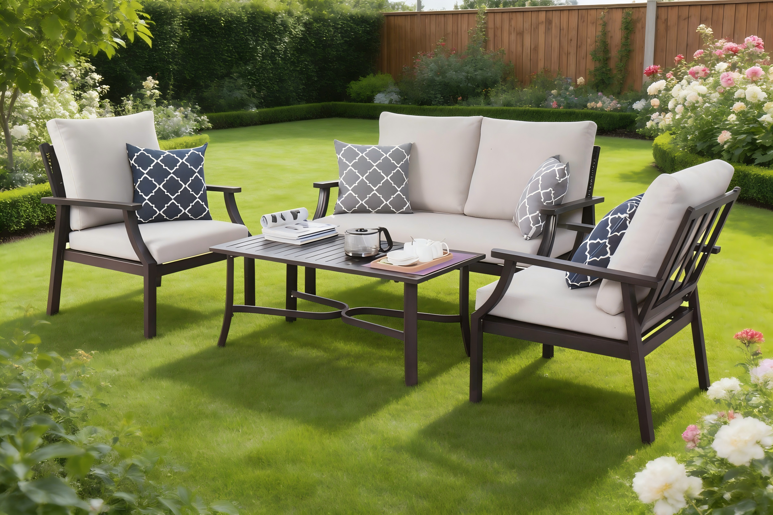 4pce Alu Padded Sofa Set