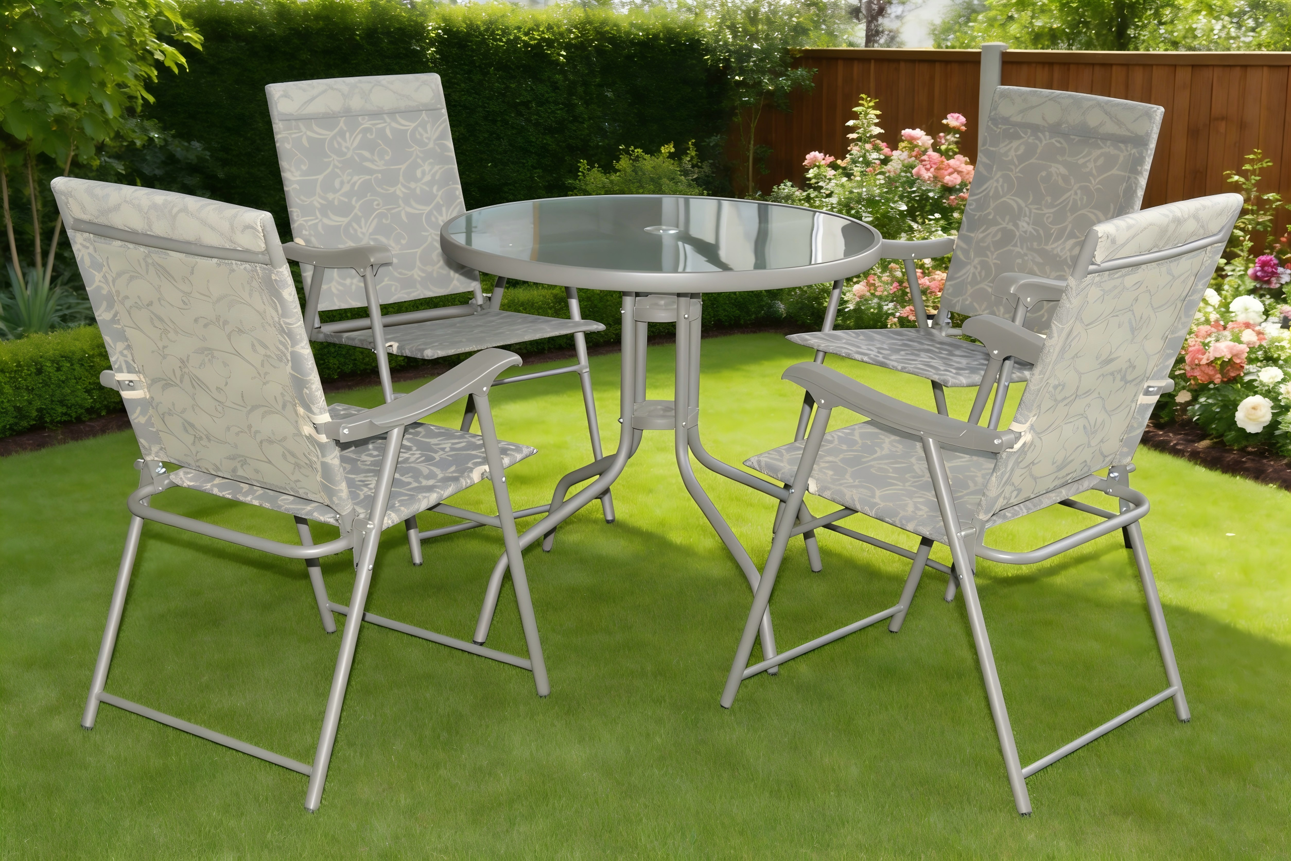 Steel 6pce Textoline Folding Set