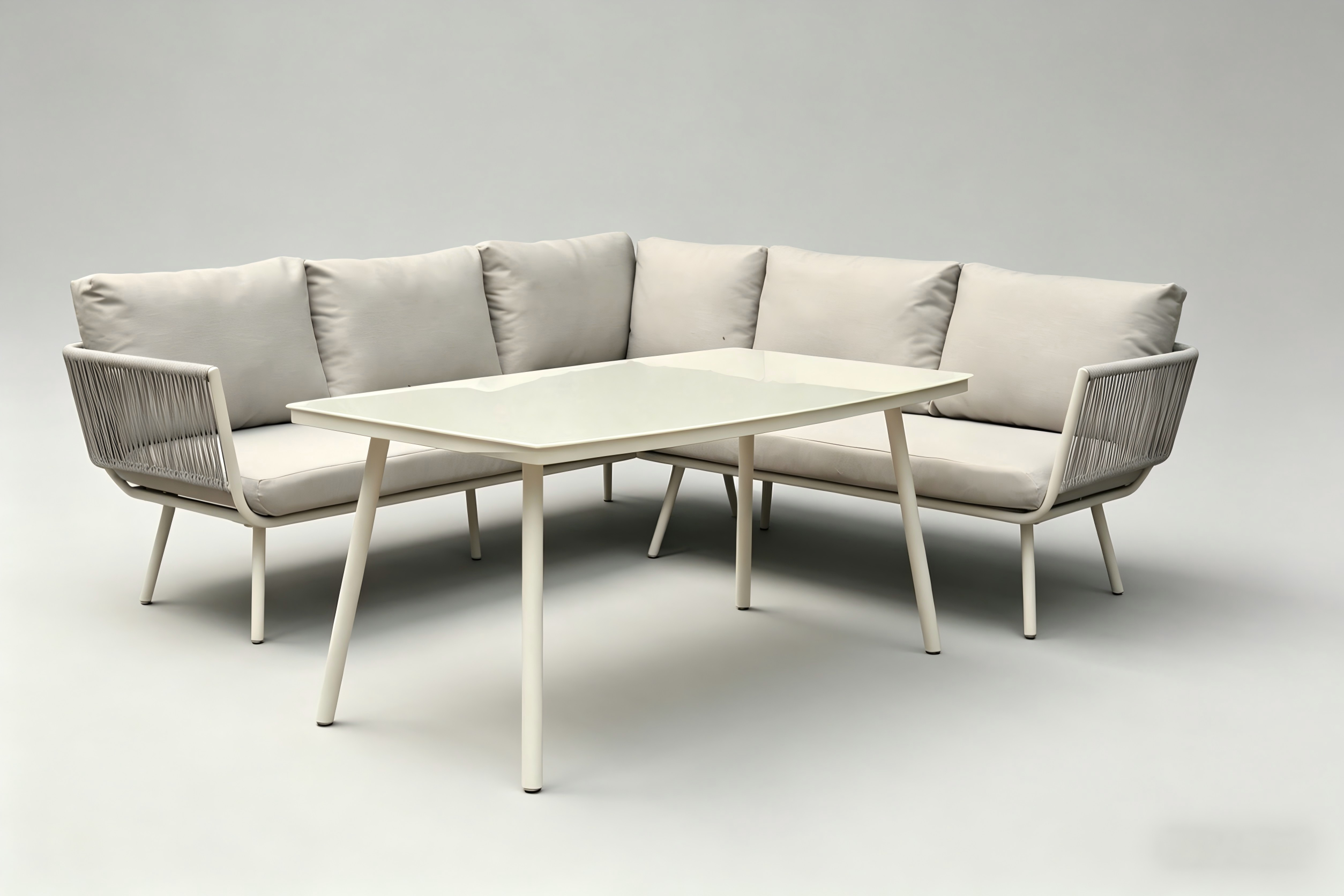 Textilene Rope Corner Sofa Dining Set view 2
