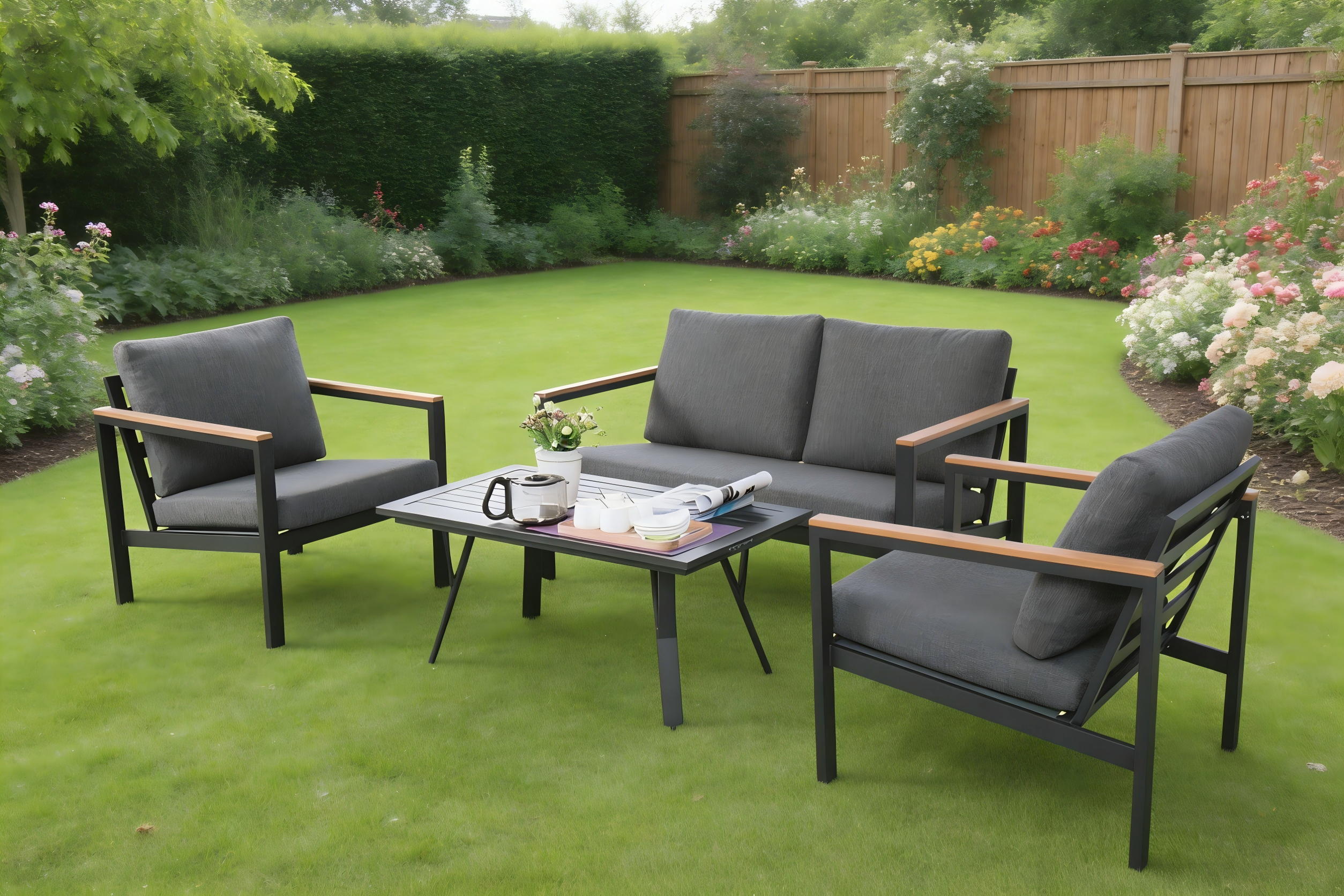 4pce Polywood Alu Sofa Set
