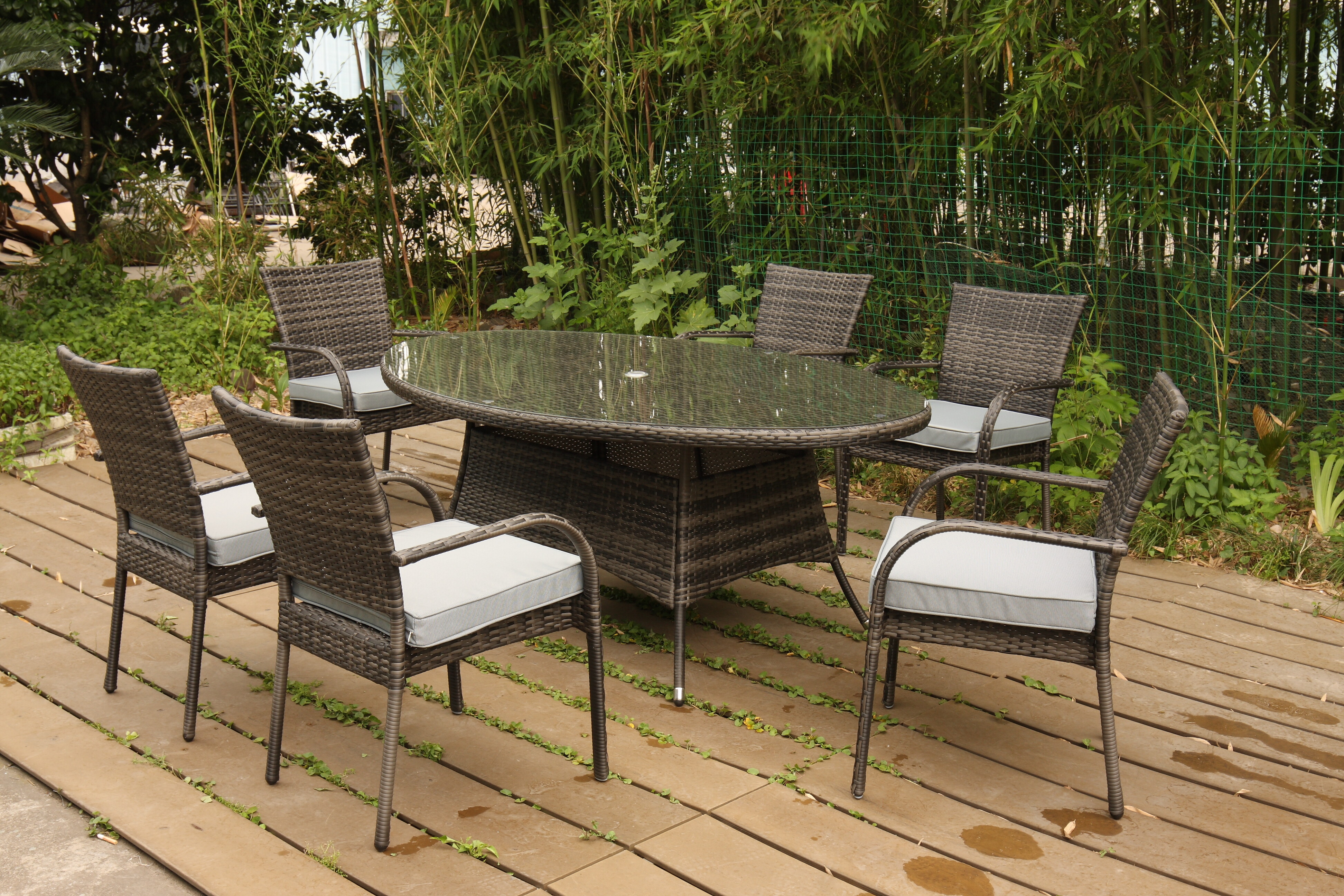 6 SEAT OVAL DINING SET