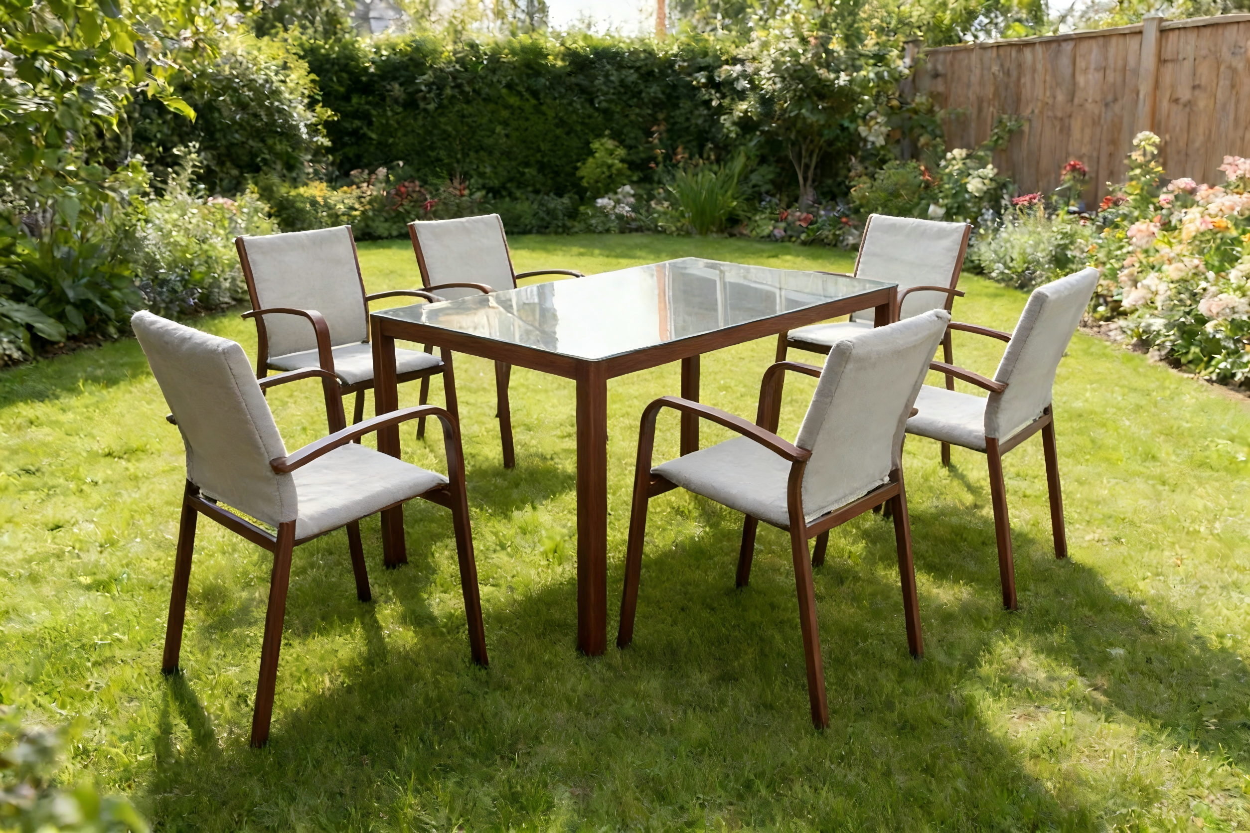 Alu 6 Seat Textoline Rect Dining set