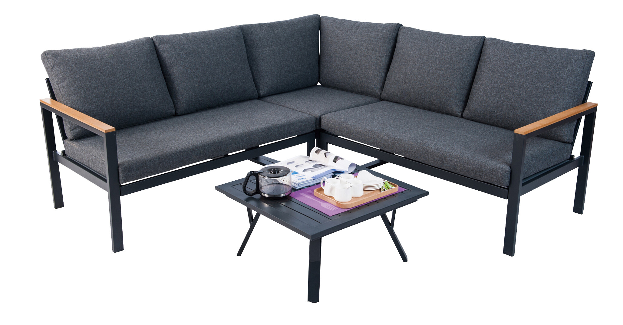4pce Polywood Alu Corner Sofa Set view 2