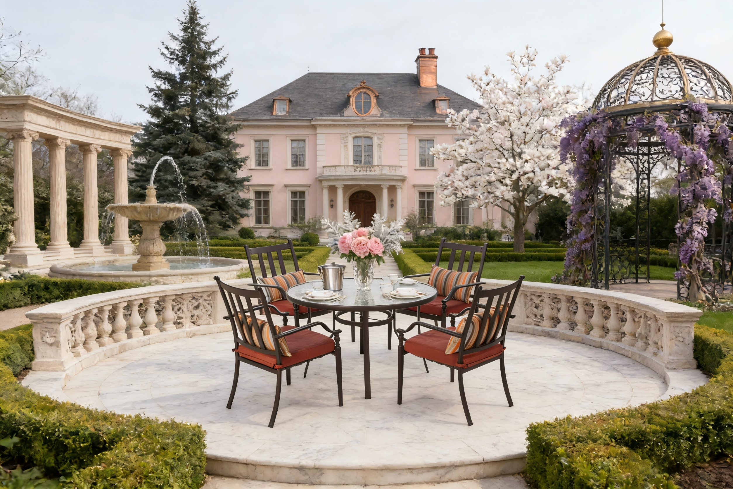 Classic 4 Seat Alu Dining Set