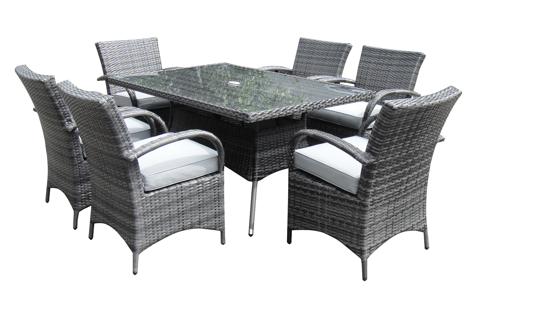 Alu 6 Seat Rattan Dining set view 2