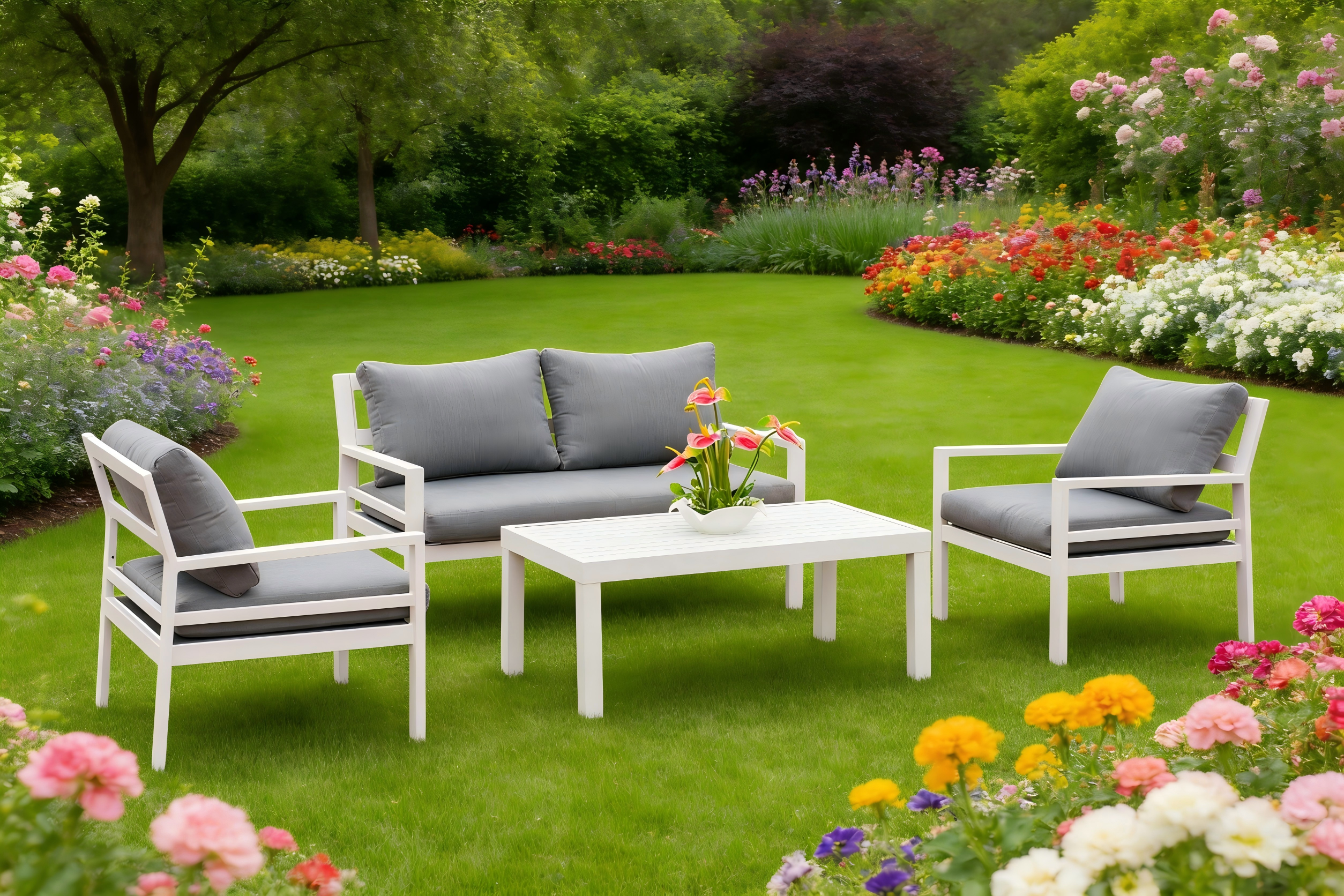 4pce Alu Padded Sofa Set