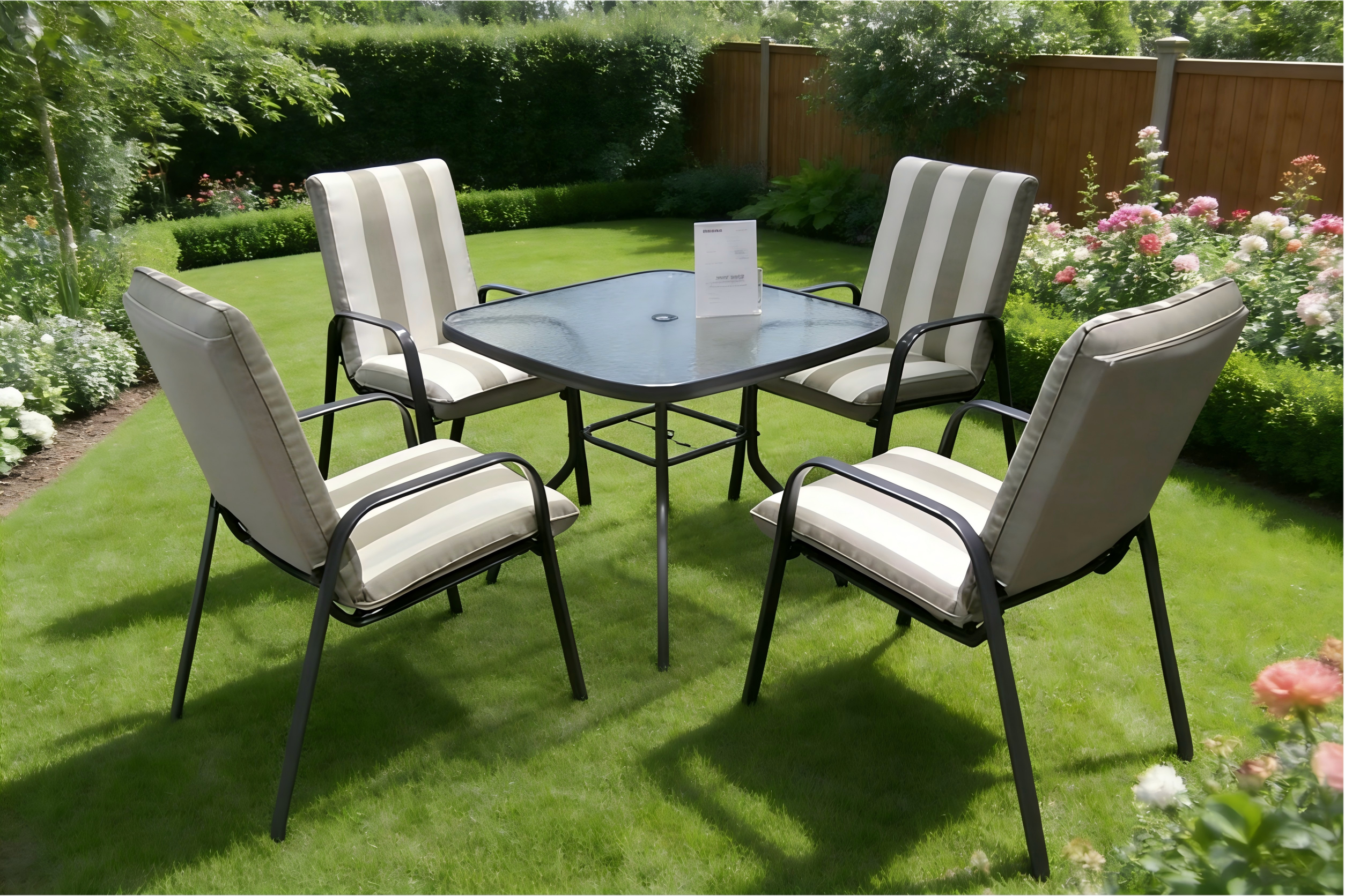 4 Seat Steel Padded set