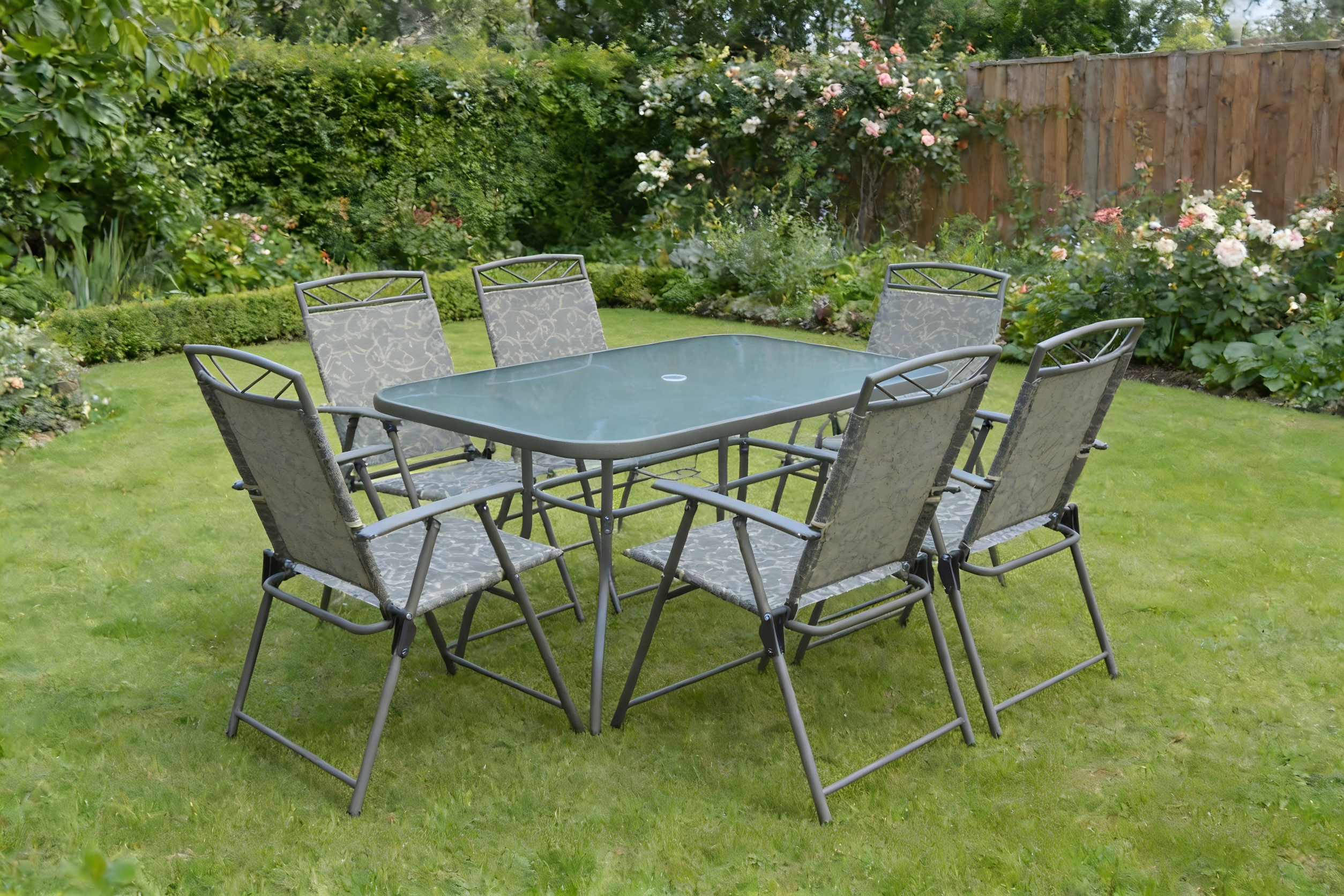 Steel 8pce Textoline Folding Set