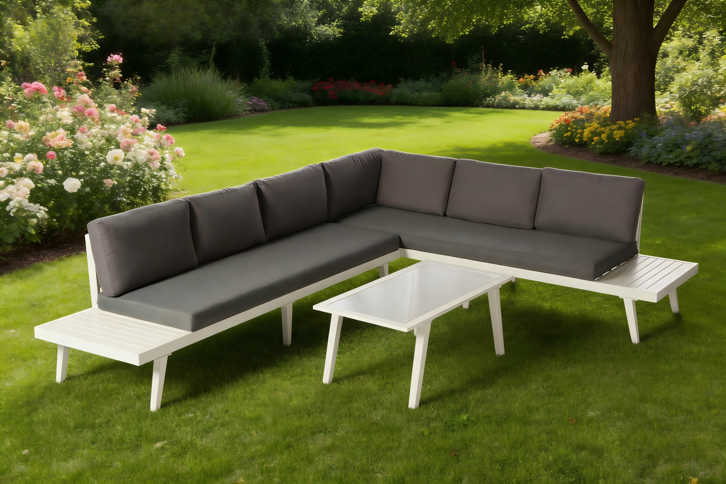 3pce Alu Corner Sofa Set