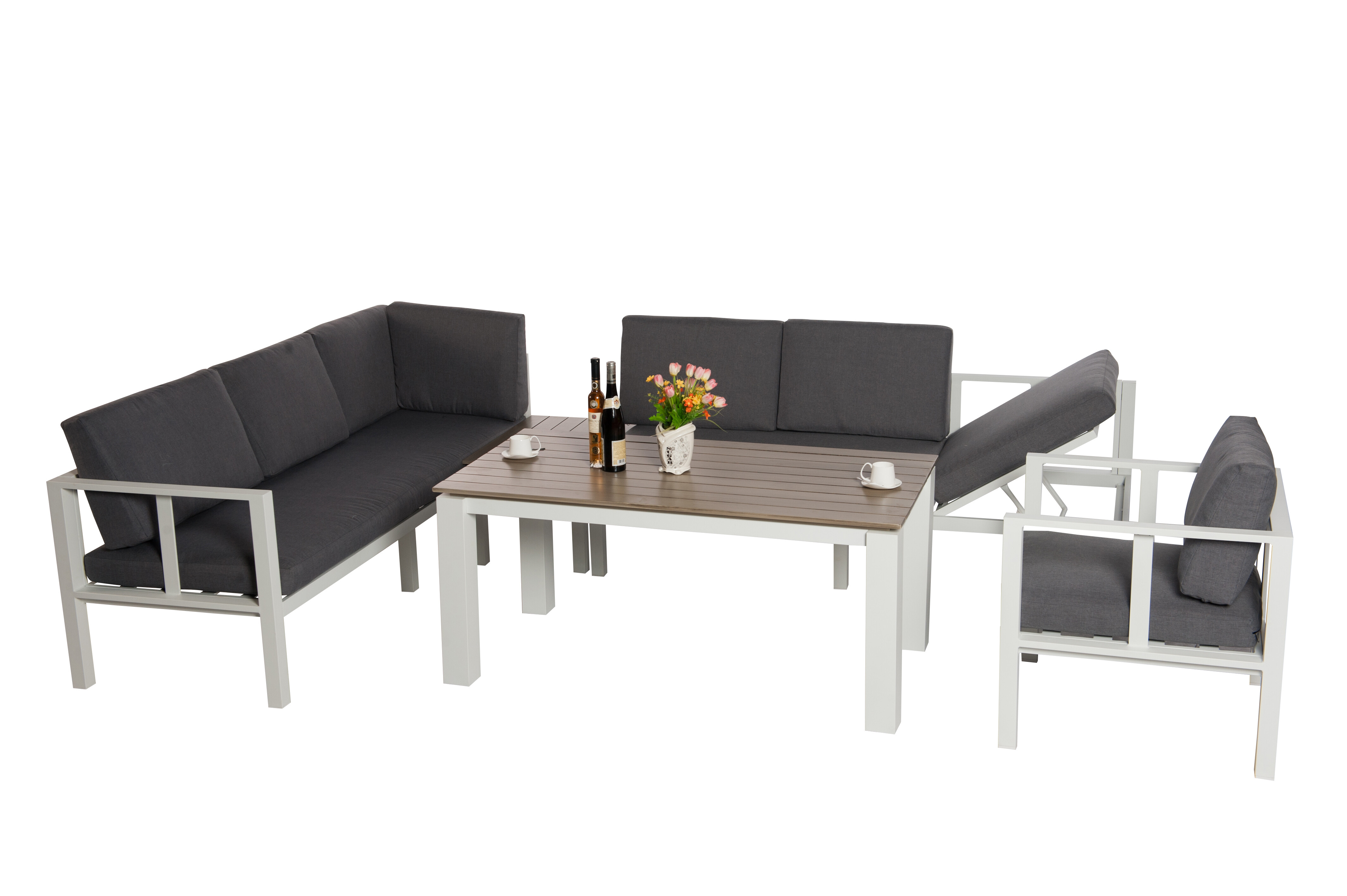 5pce Alu Sofa Dining Set with Adjustable Sofa view 2