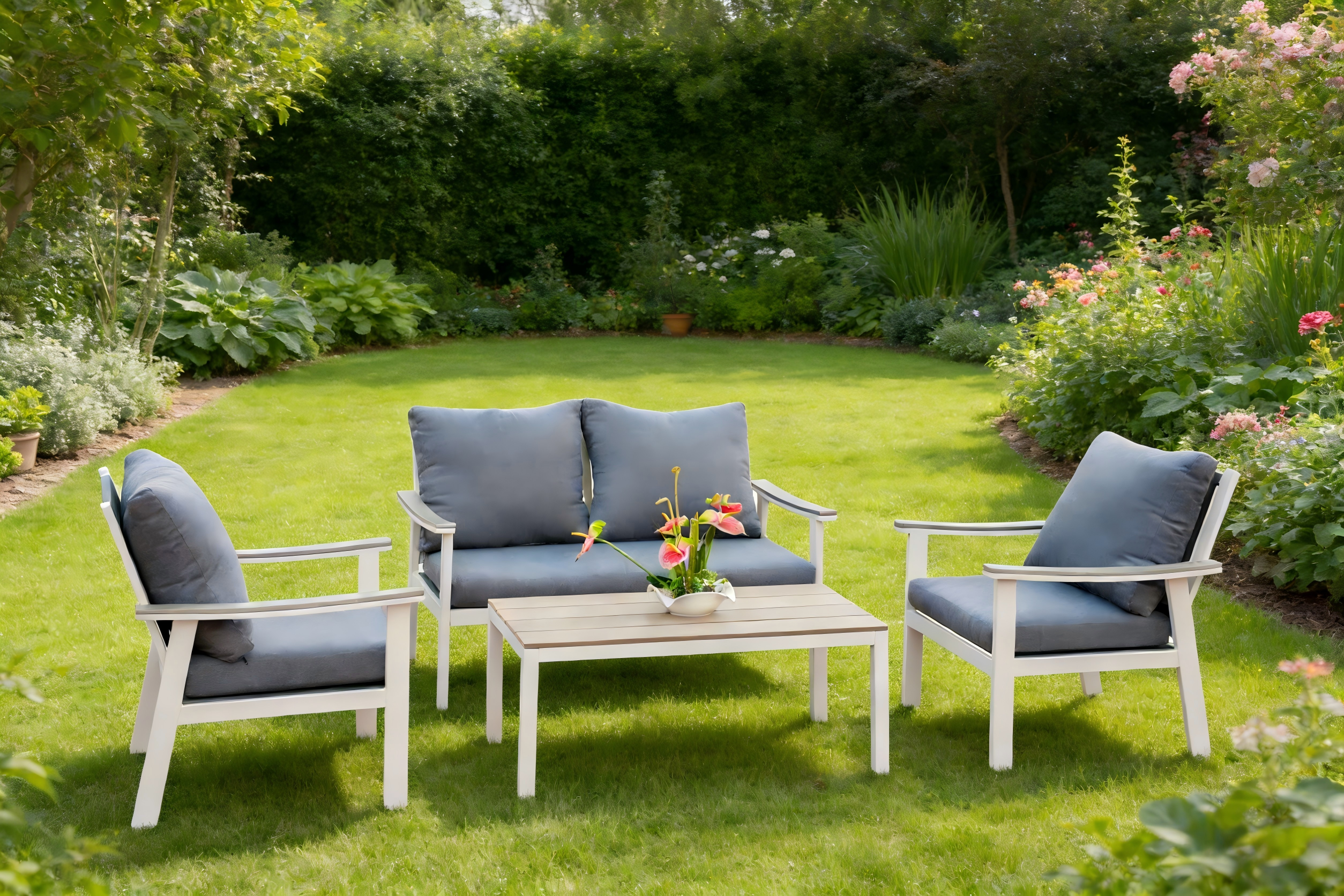 4pce Polywood Alu Sofa Set