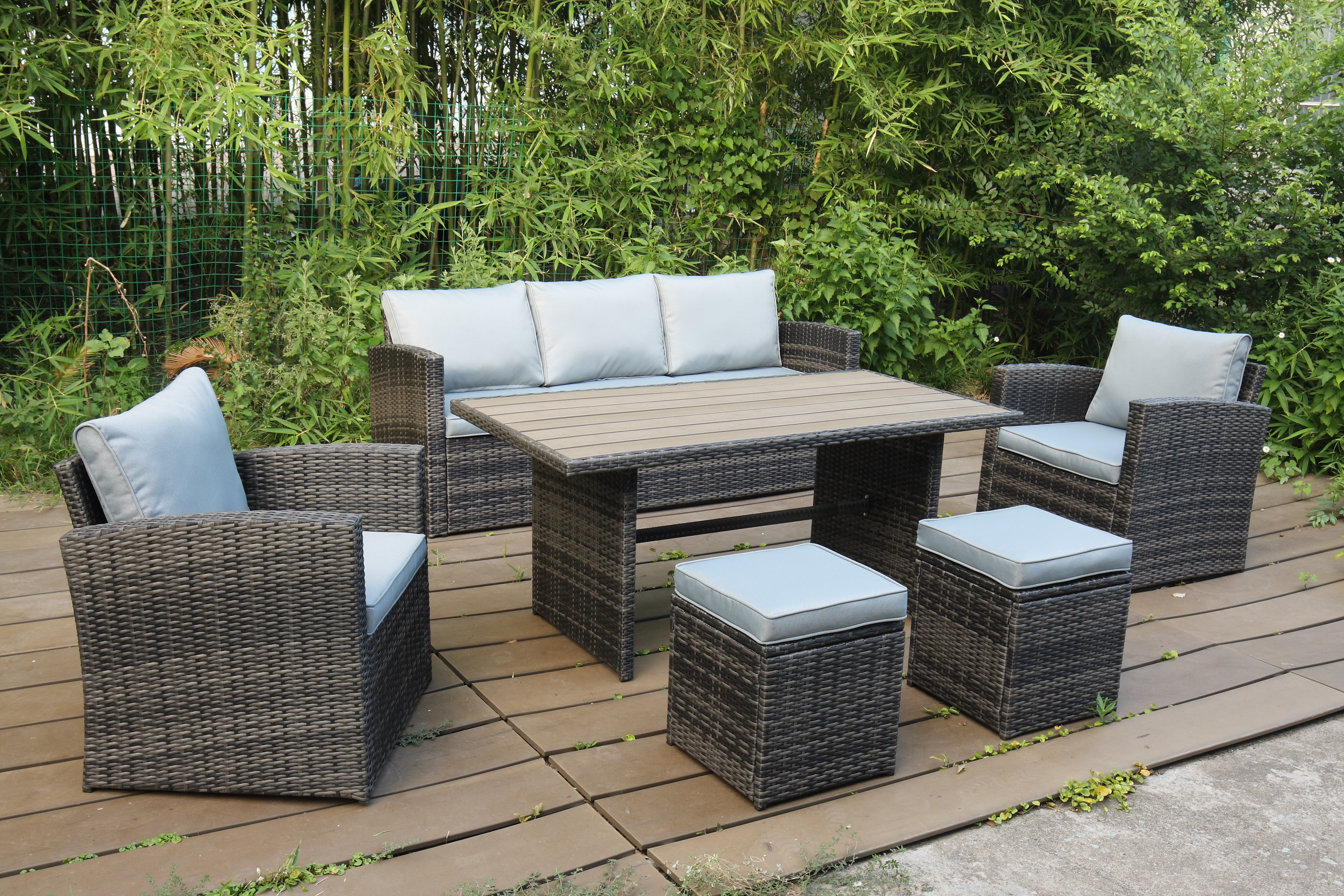 6pc KD Rattan Sofa Dining set