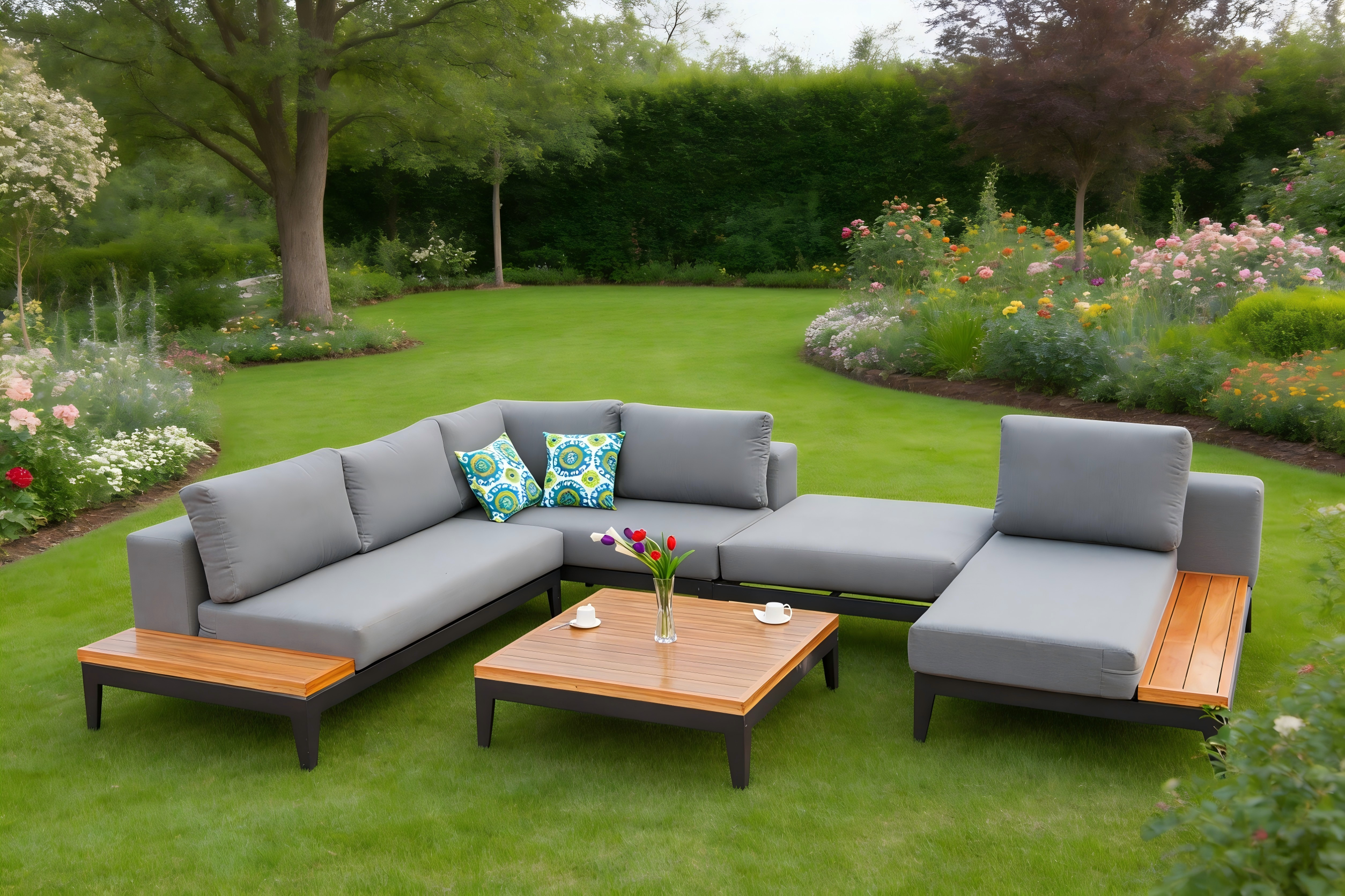 5pce Super Deluxe Alu Polywood Lounge Unit