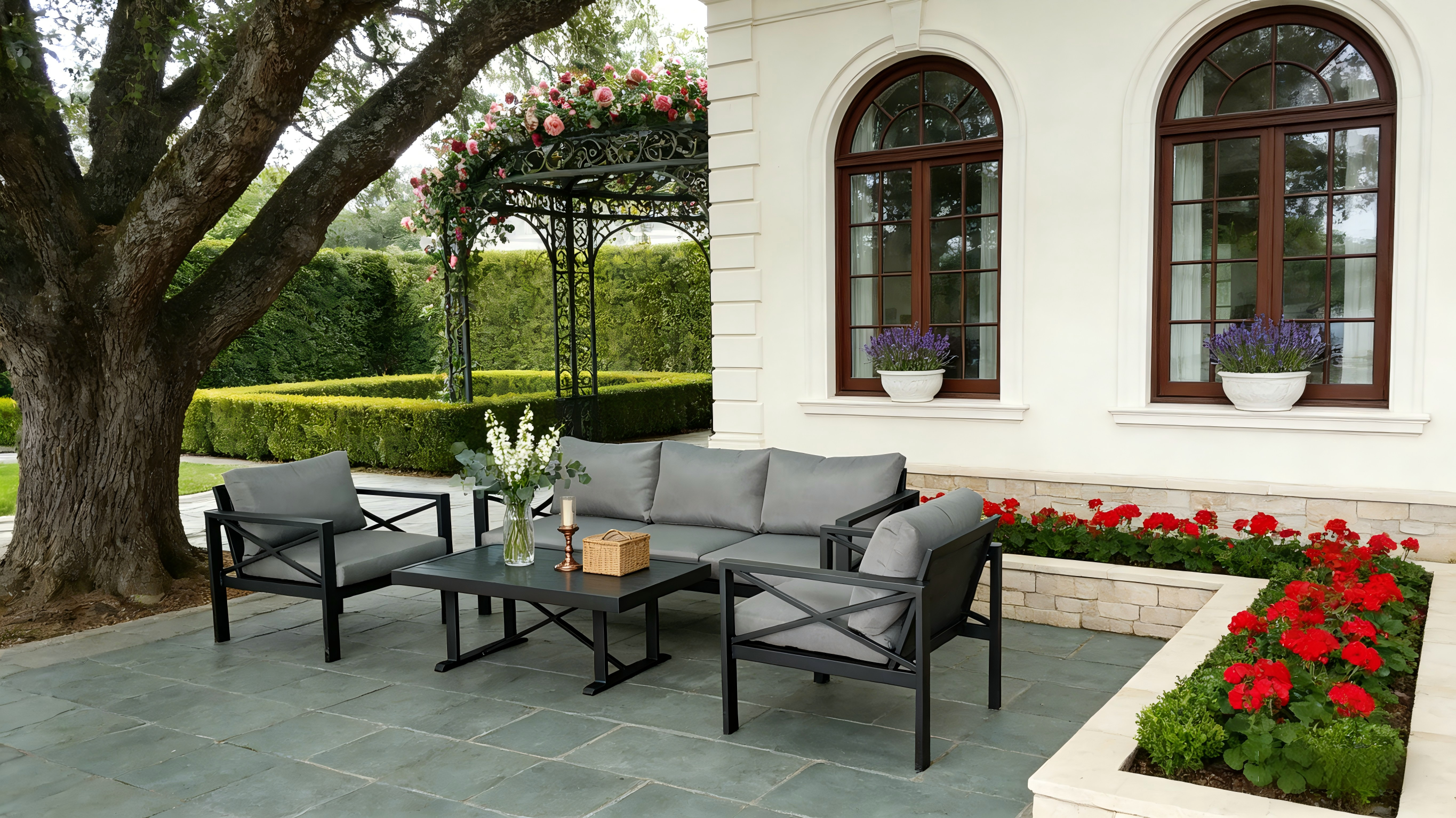 4pce 3-Seat Alu Sofa Set