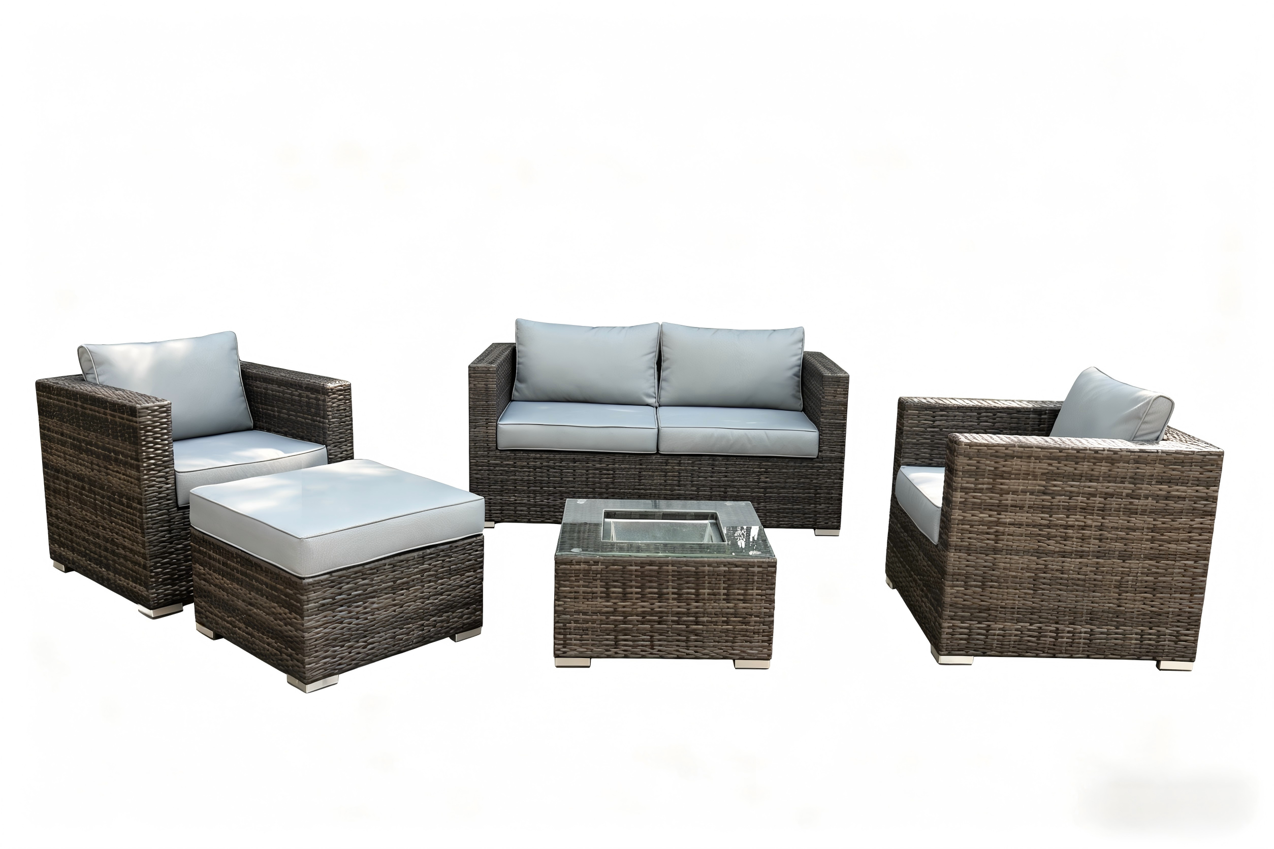 KD Rattan sofa set with ice bucket view 2