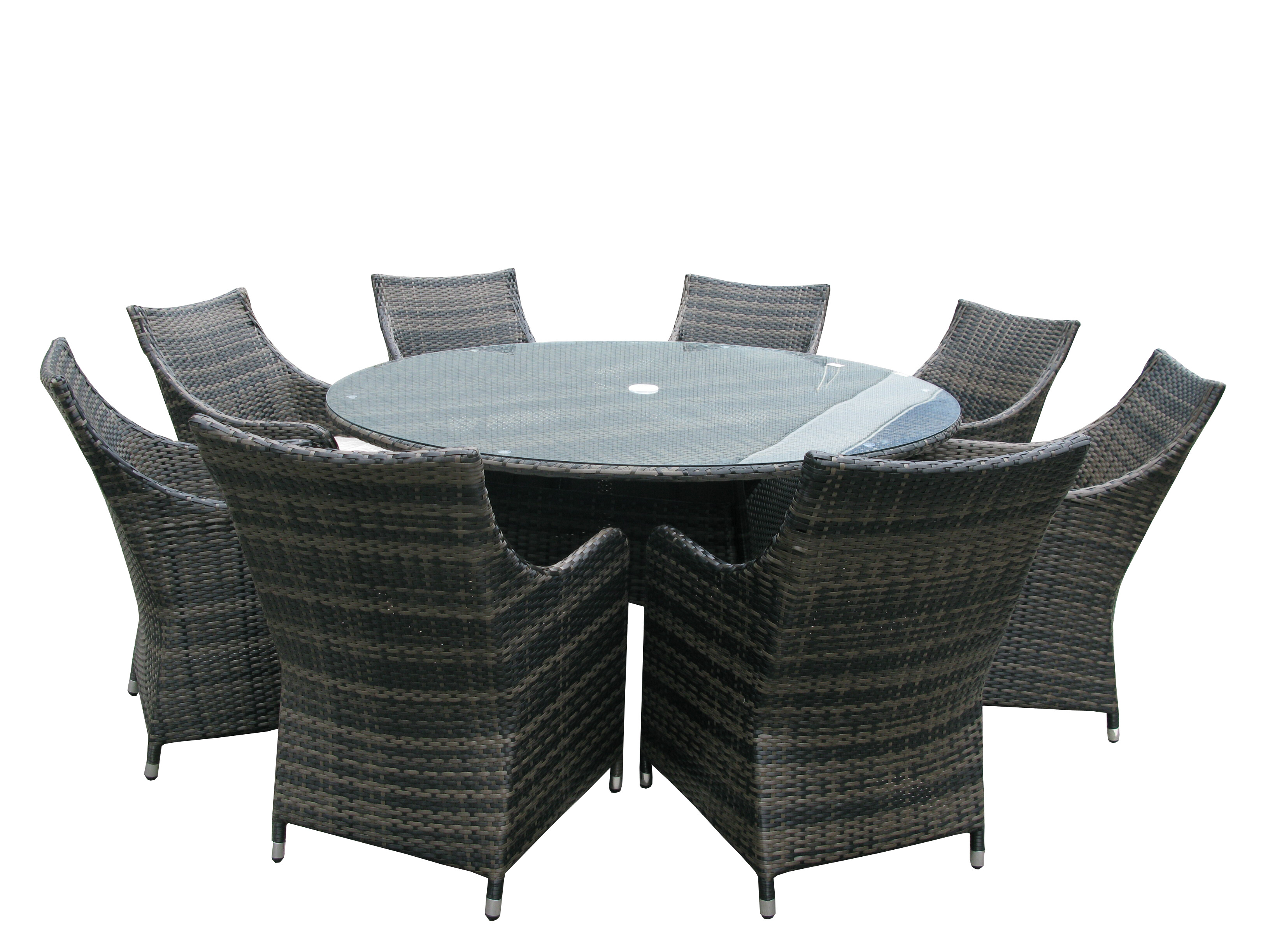 Alu 8 Seat Rattan Round Dining set view 2