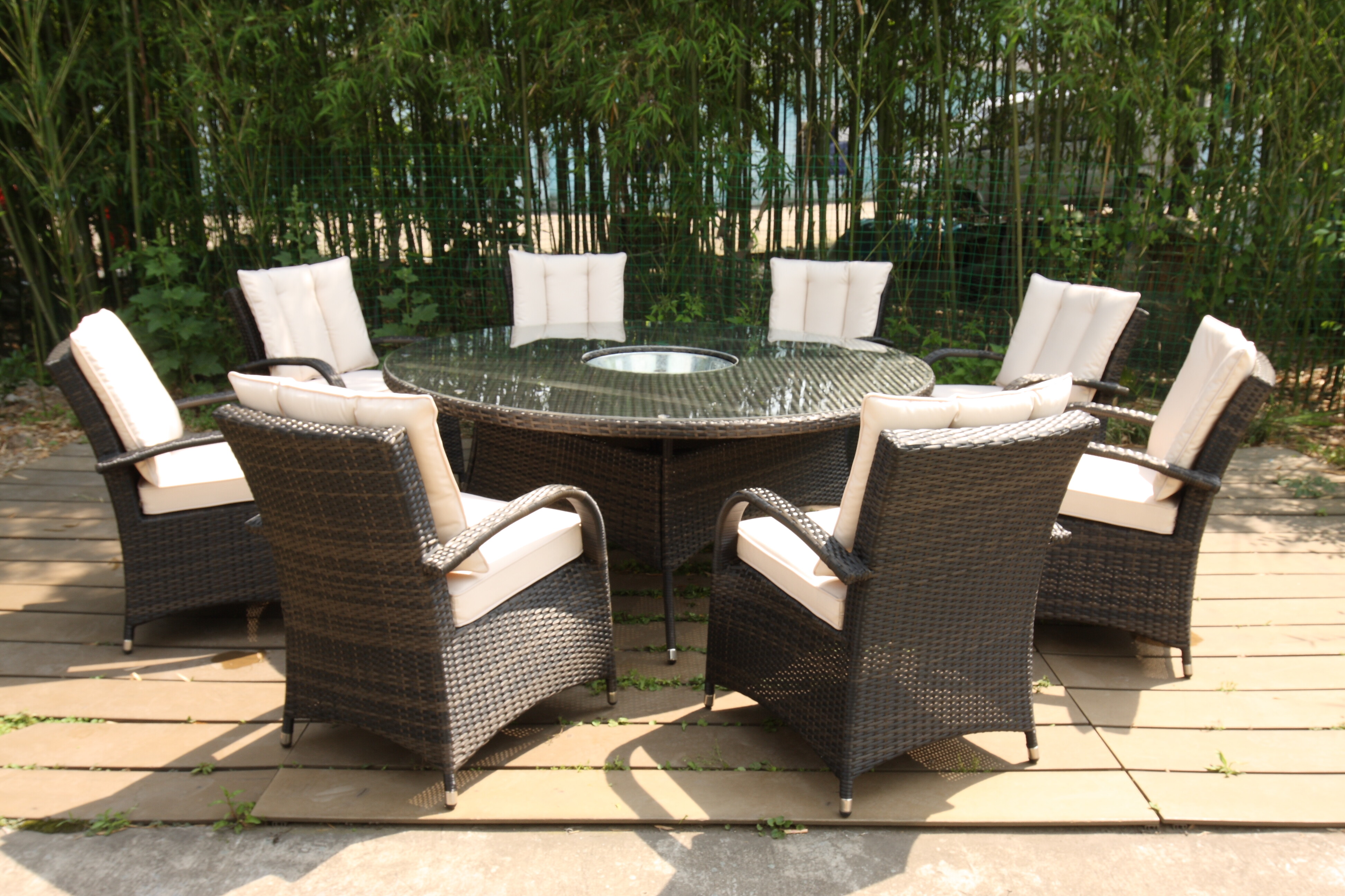 8 SEAT RND DINING SET WITH ICE BUCKET