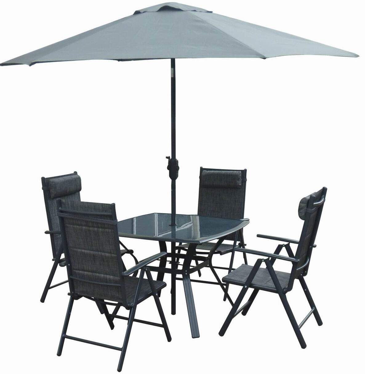 Alu 6pce 7-Position Square Dining set view 2