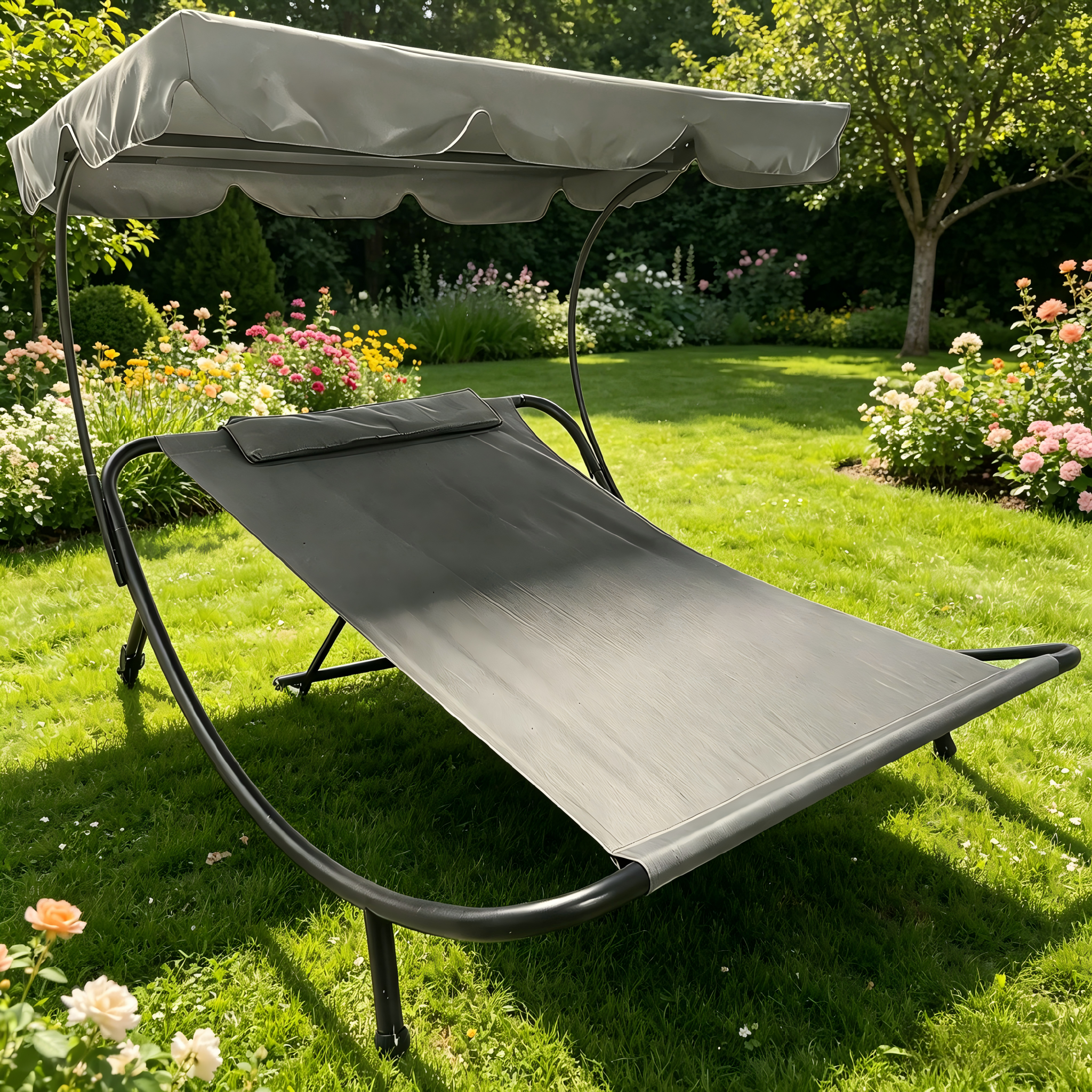 Rocking Daybed with Wheels and Canopy