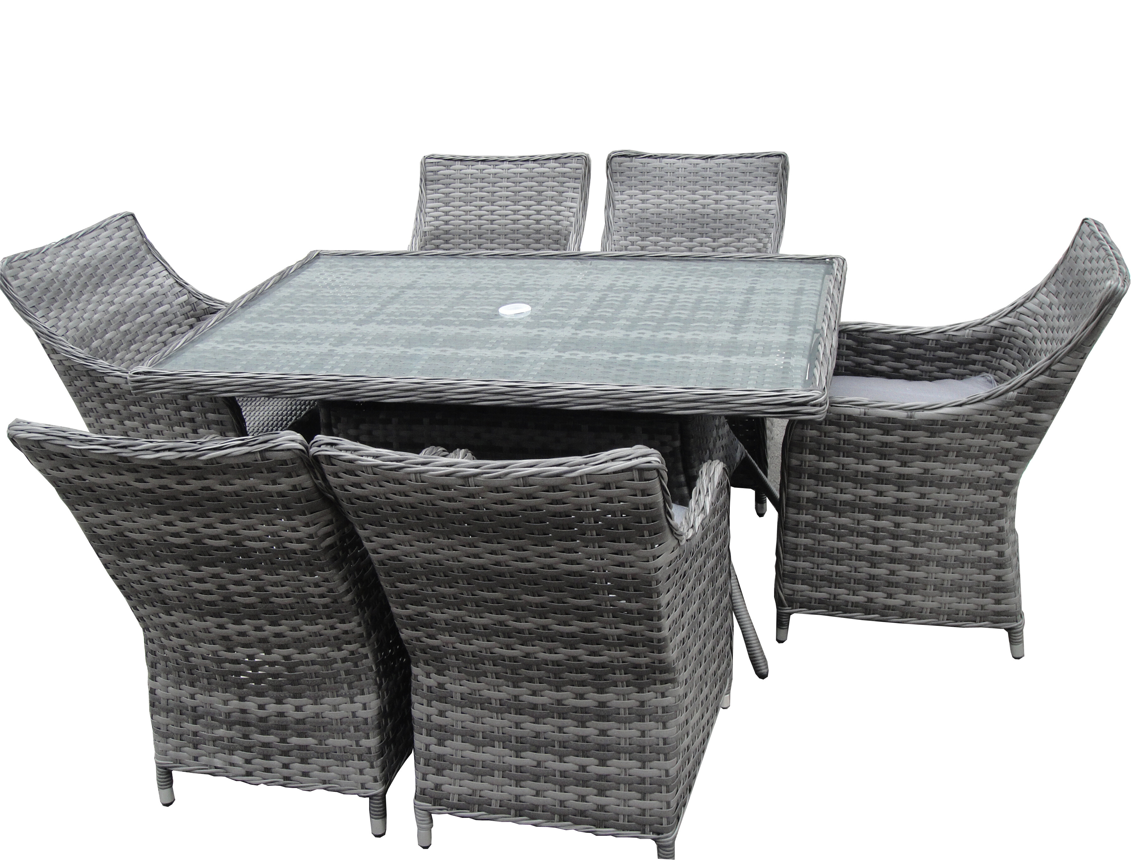 Alu 6 Seat Rattan Dining set view 2