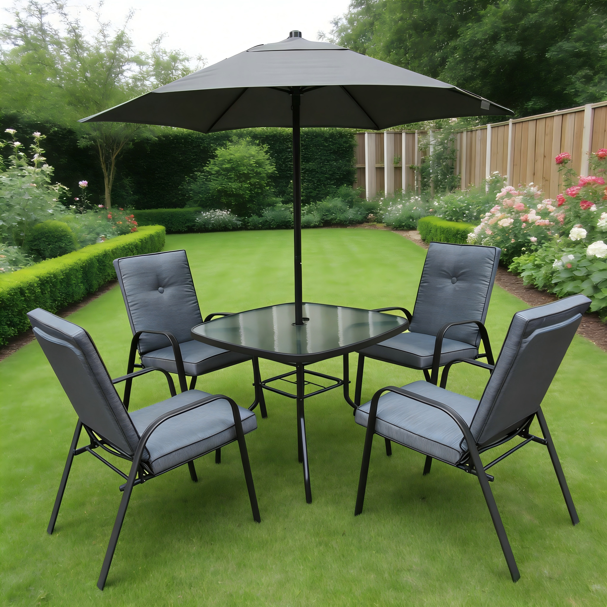 4 Seat Steel Padded set
