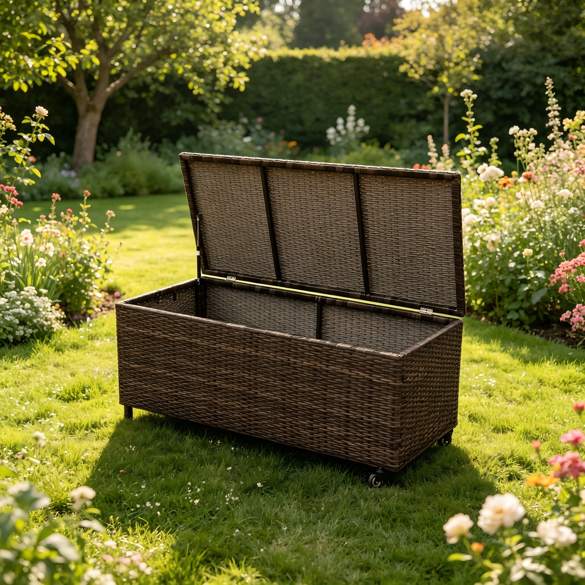 KD Wheeled Rattan Cushion box