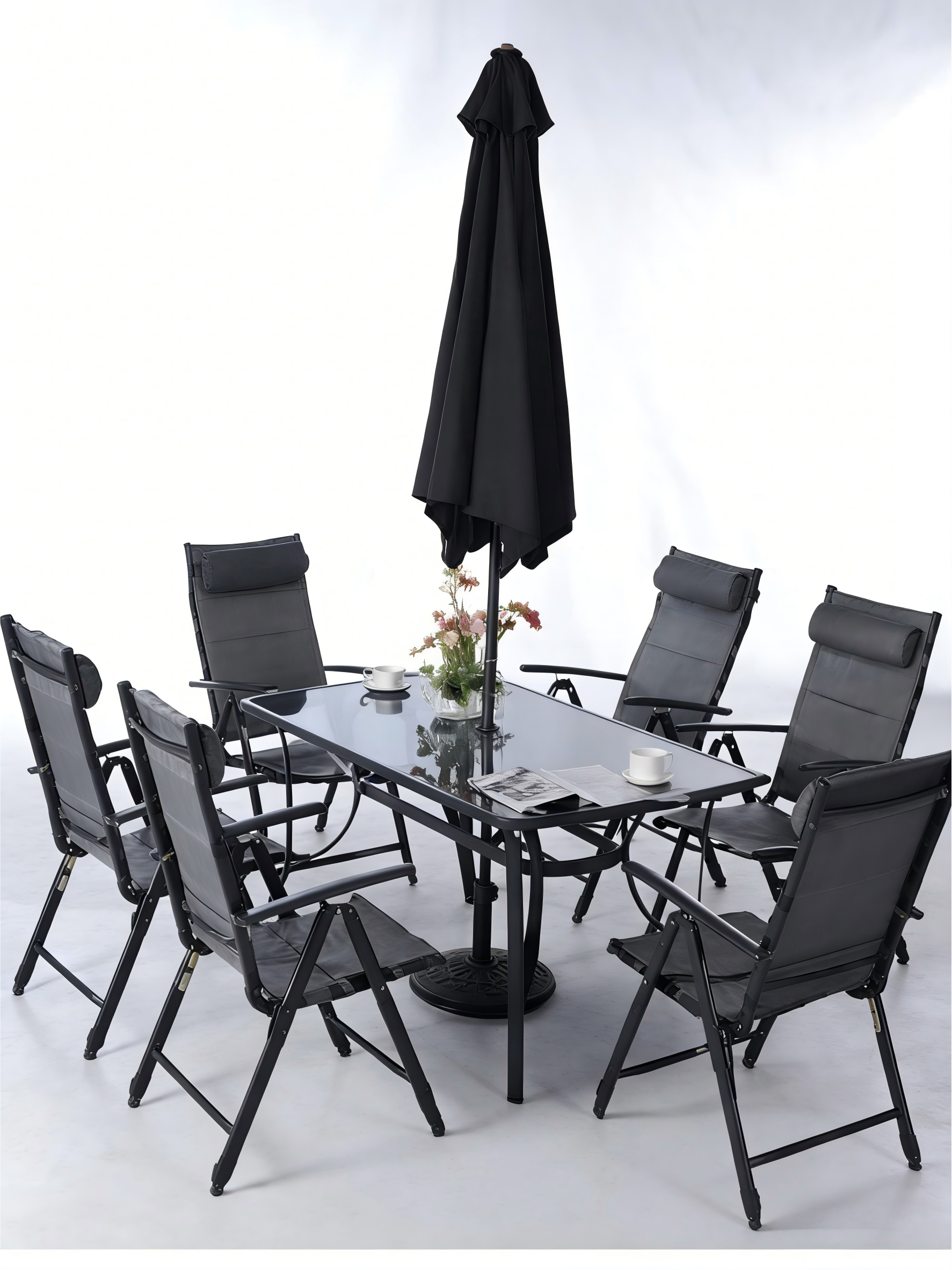 Alu 8pce 7-Position Rect Dining set view 2