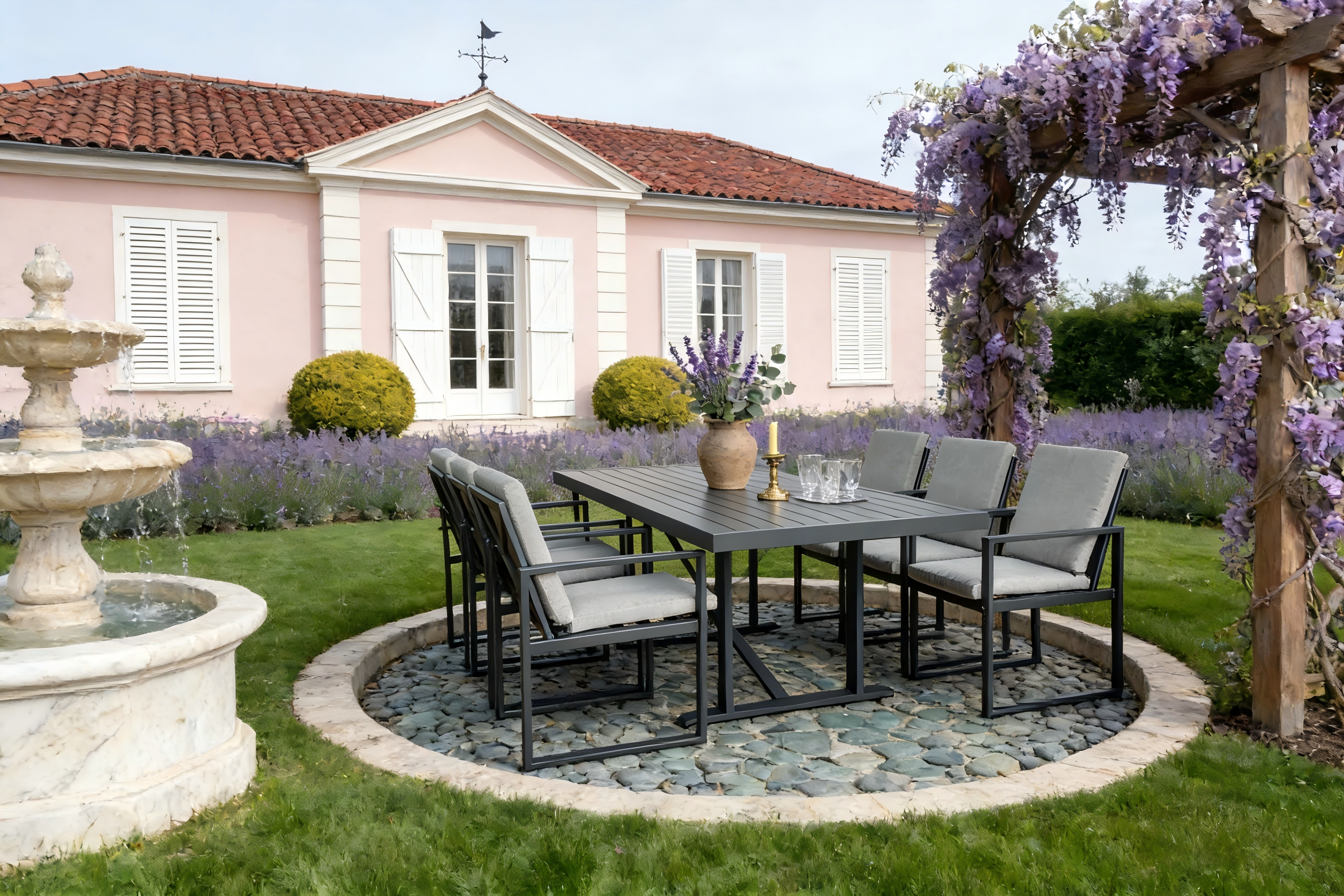 6 Seat Alu Dining Set