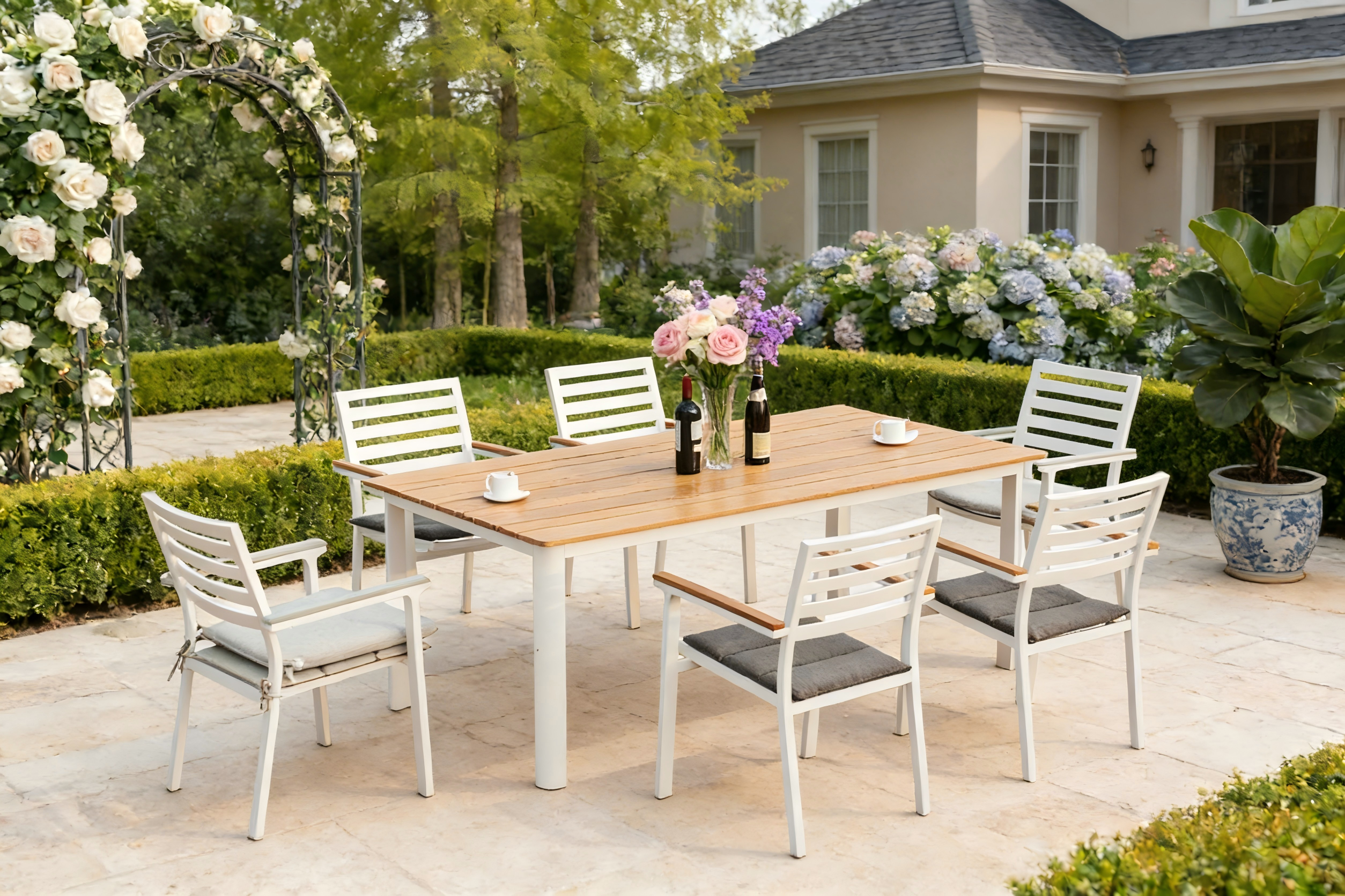 6 Seat Polywood Alu Dining Set
