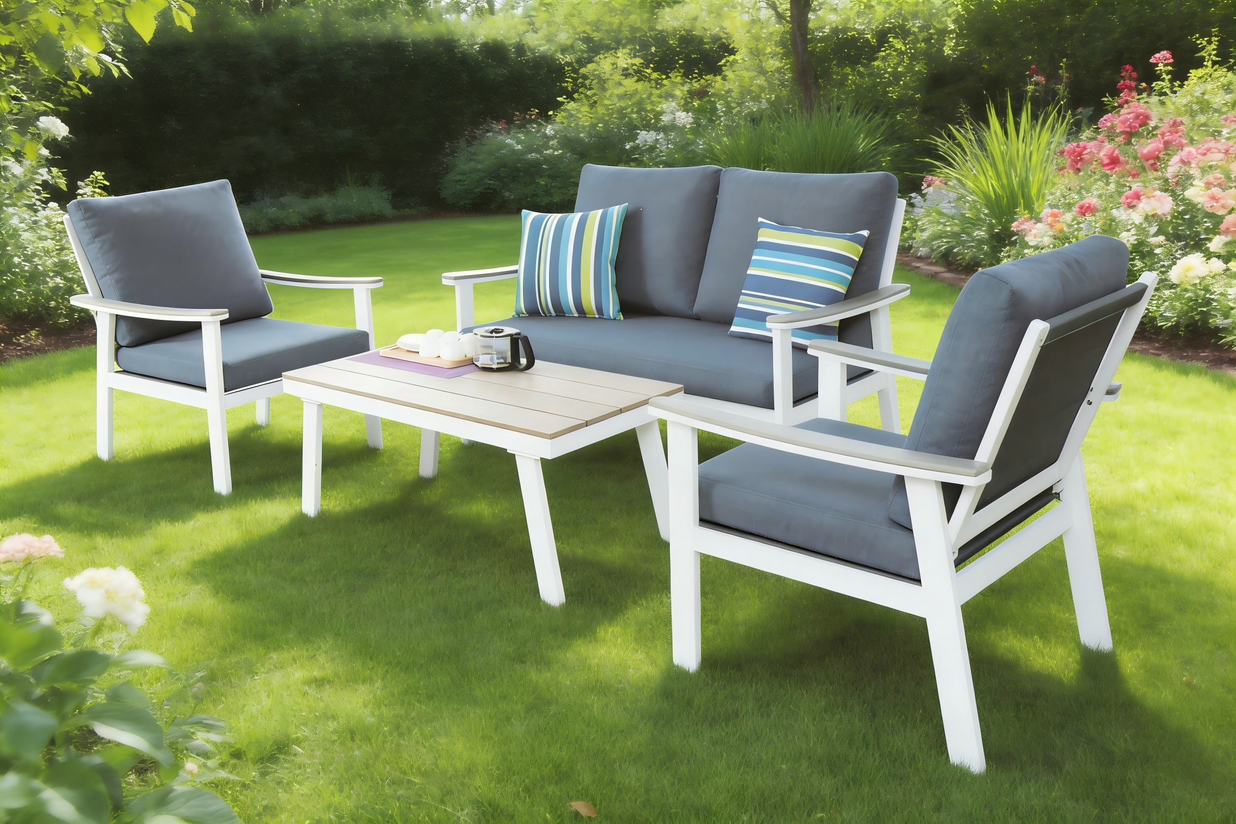 4pce Polywood Alu Sofa Set