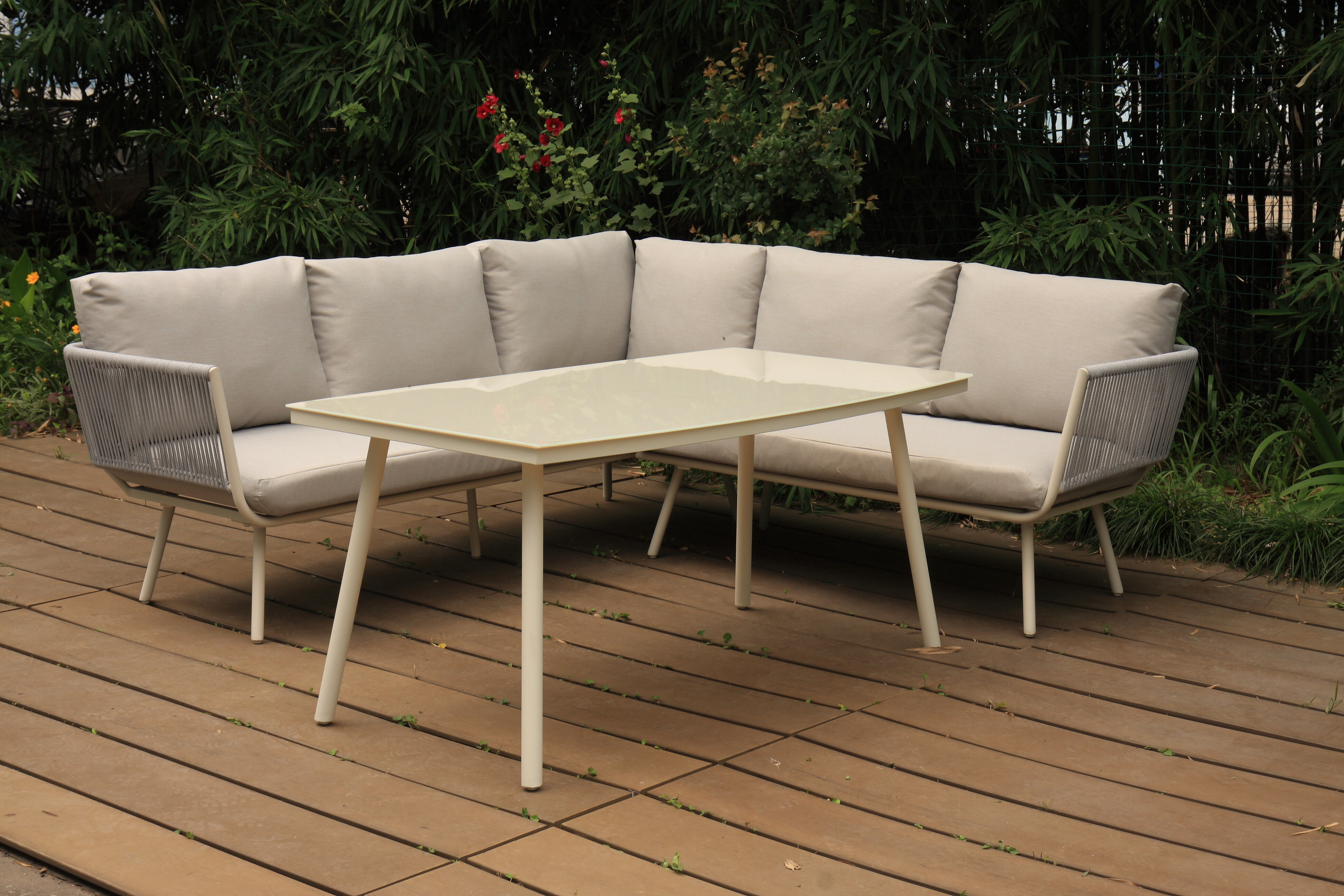 Textilene Rope Corner Sofa Dining Set