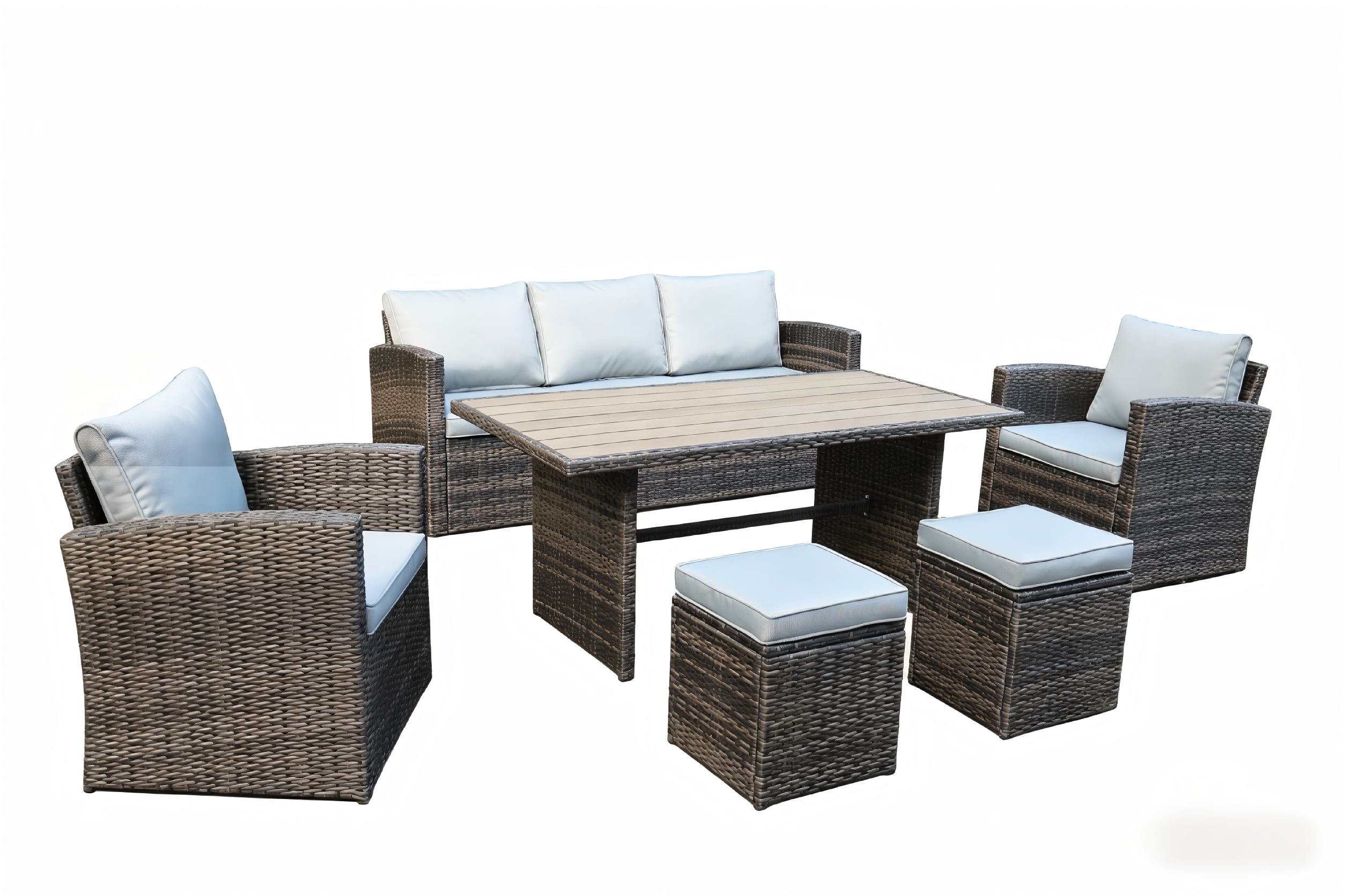 6pc KD Rattan Sofa Dining set view 2
