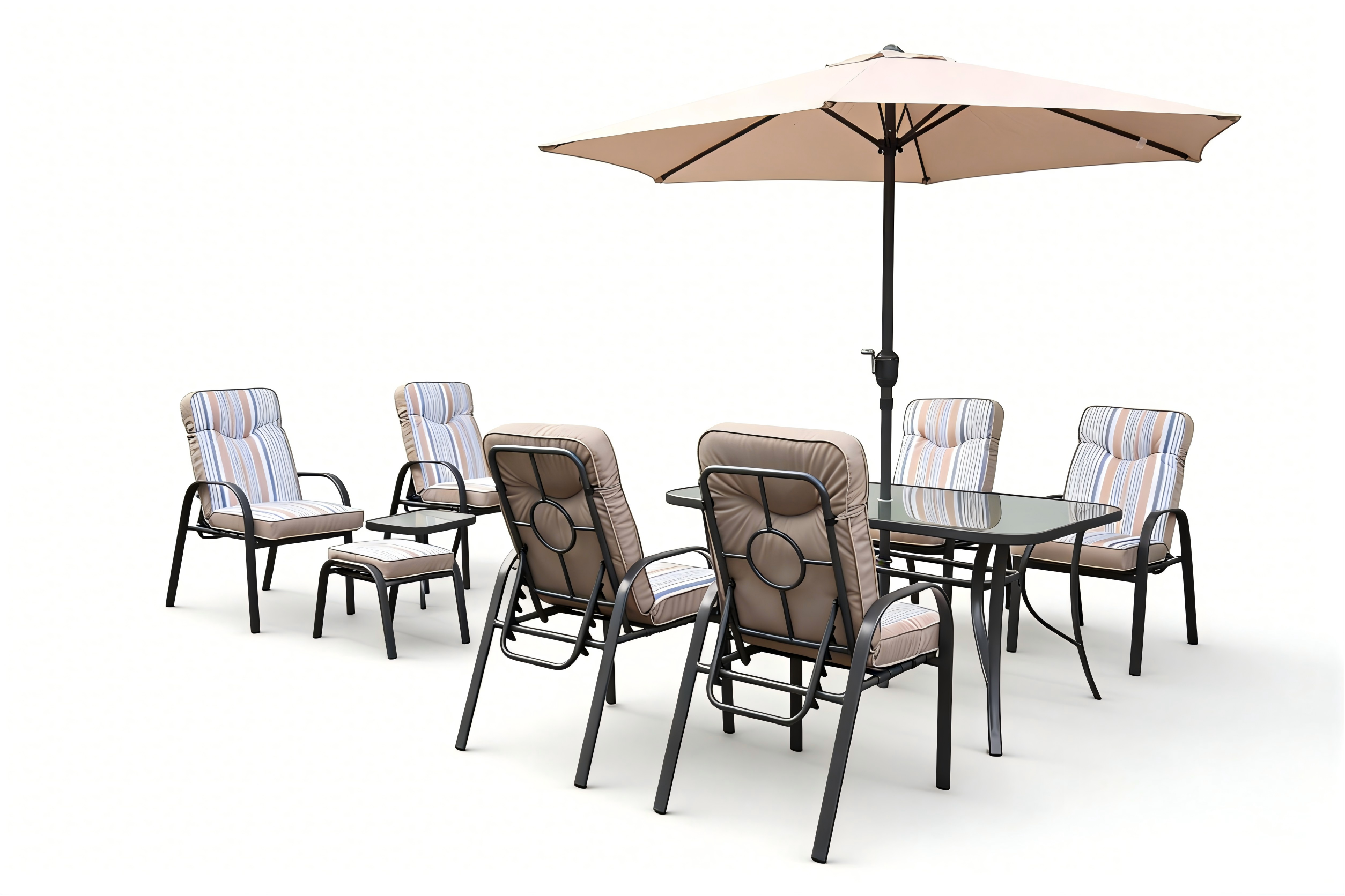 Provence 11pce Padded Family set steel view 2