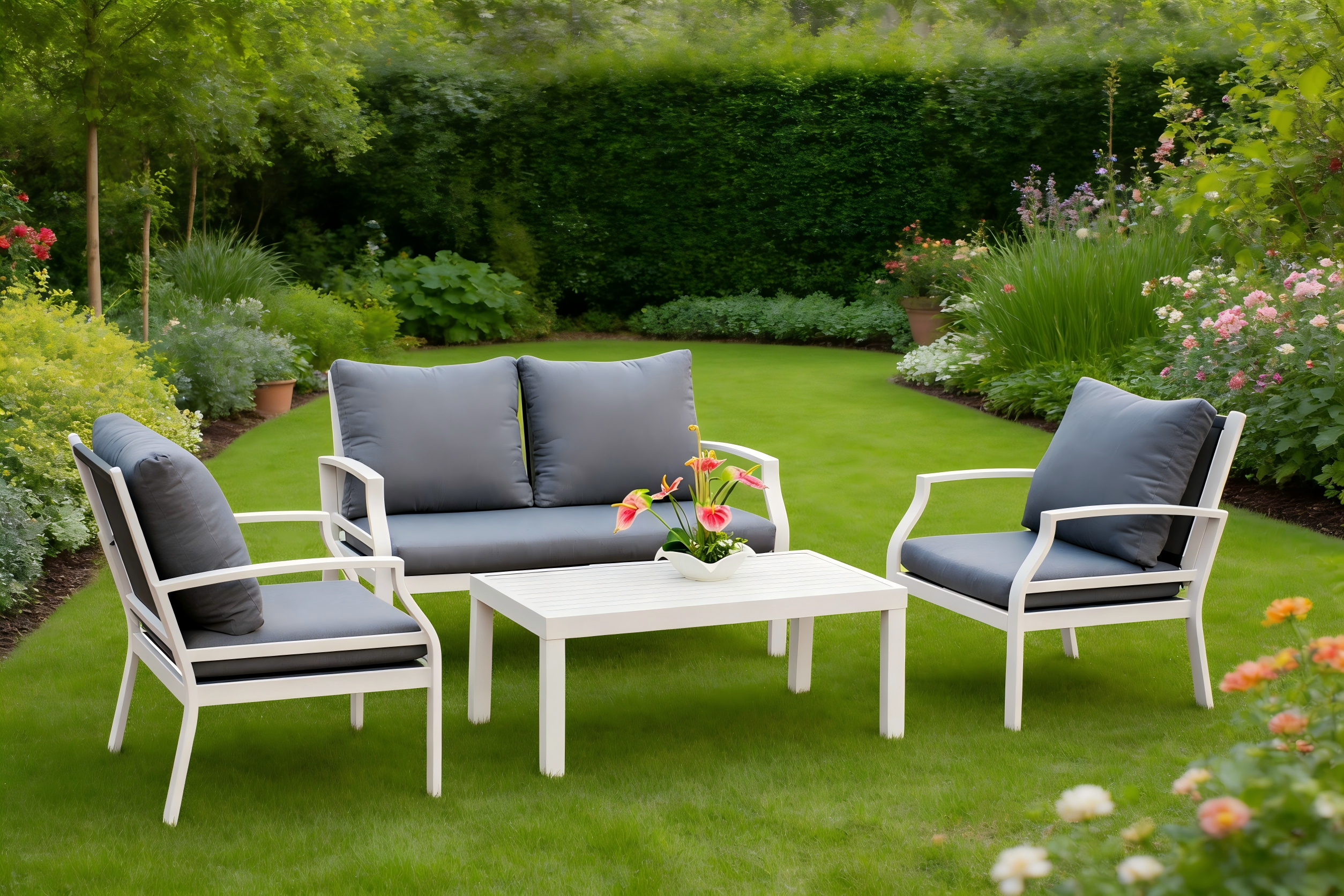 4pce Alu Padded Sofa Set