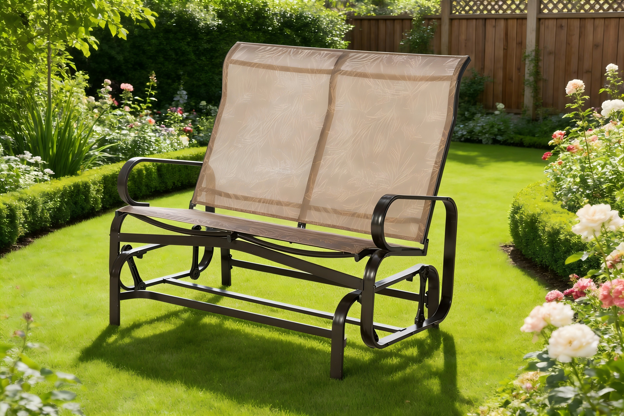 Steel Rocking Textoline Two Seat Chair