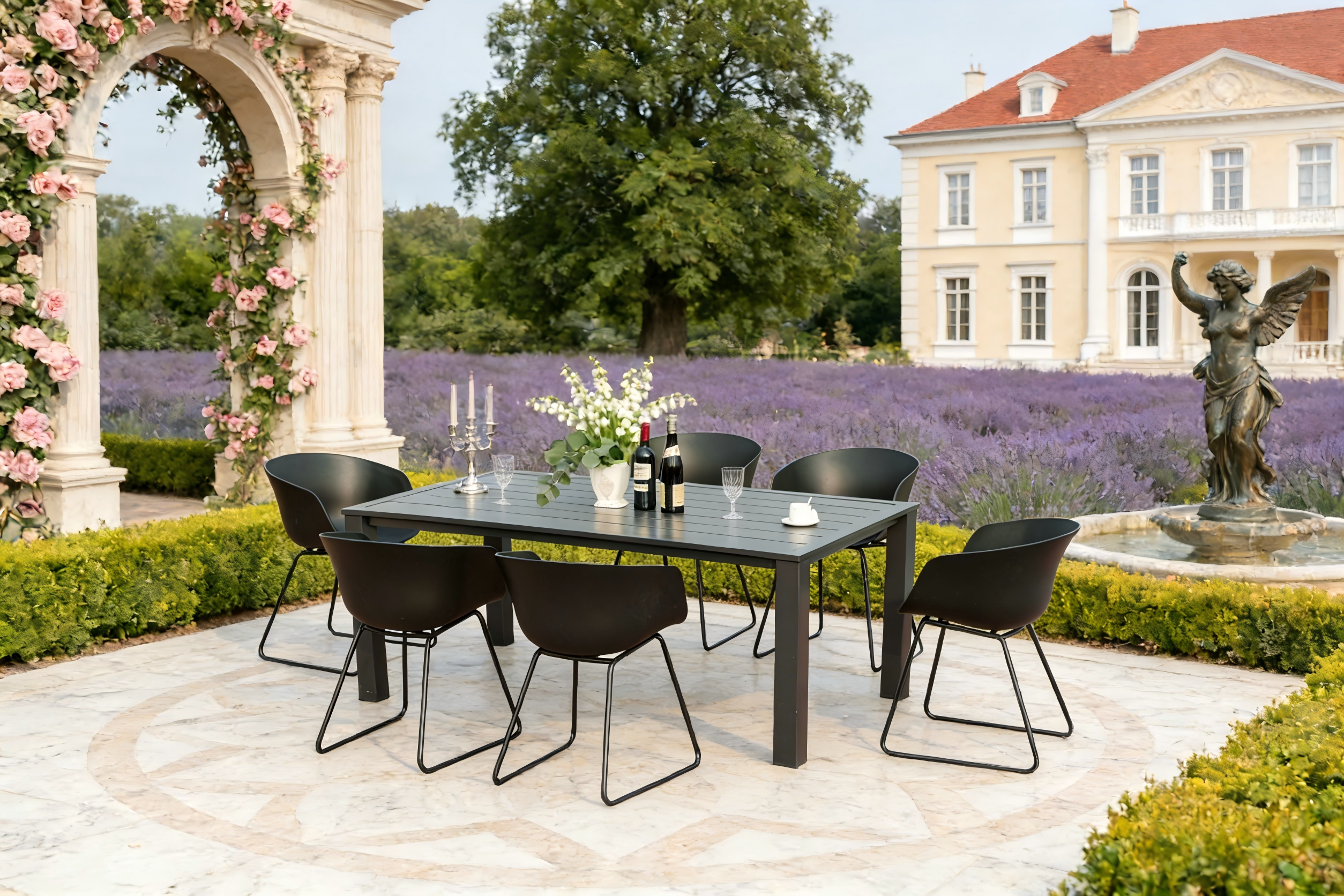 6 Seat Plastic Dining Set