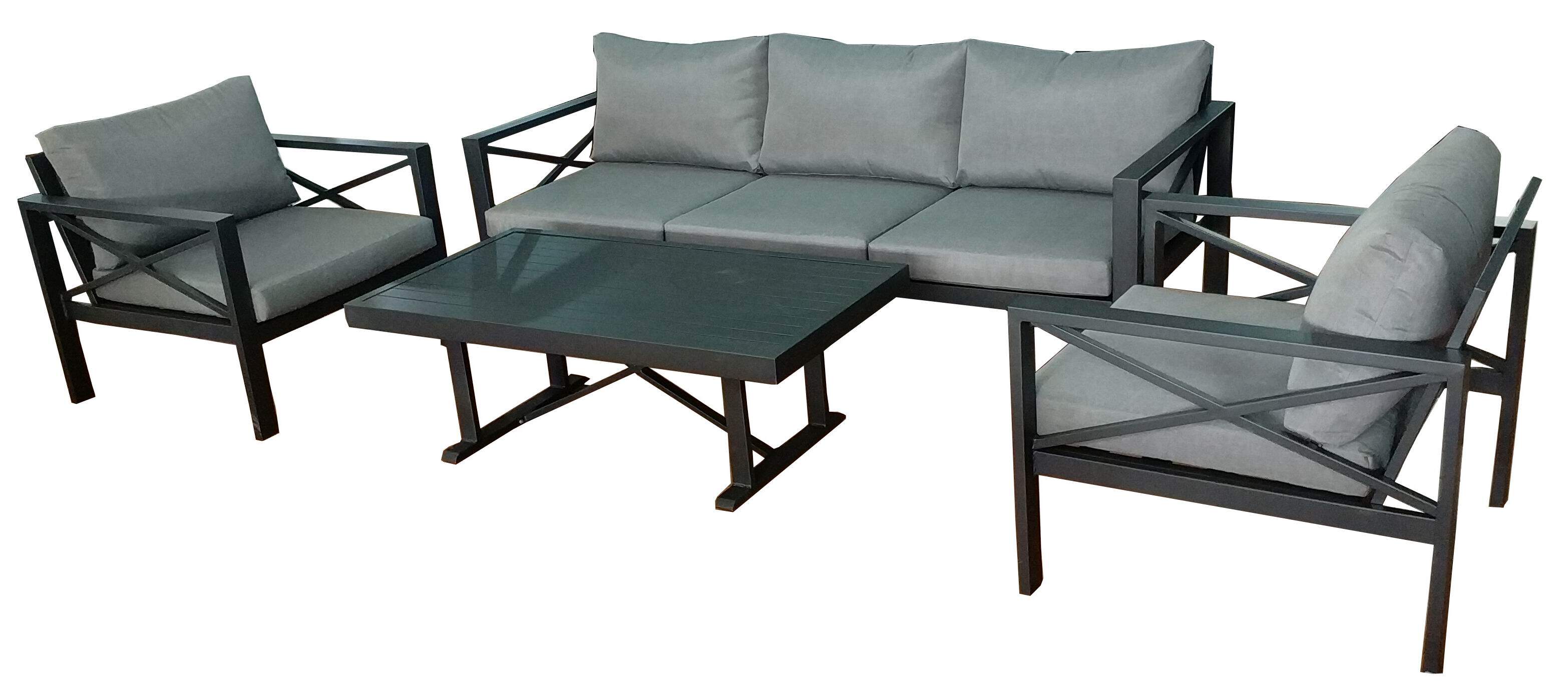 4pce 3-Seat Alu Sofa Set view 2