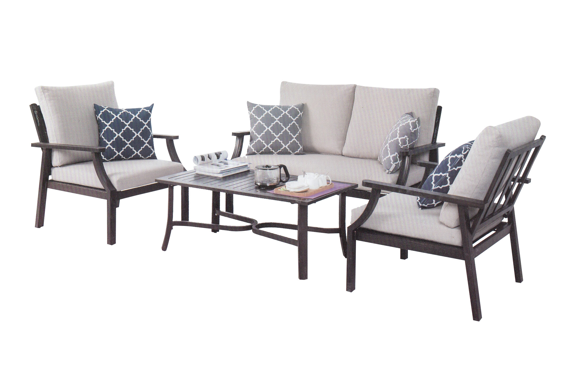 4pce Alu Padded Sofa Set view 2