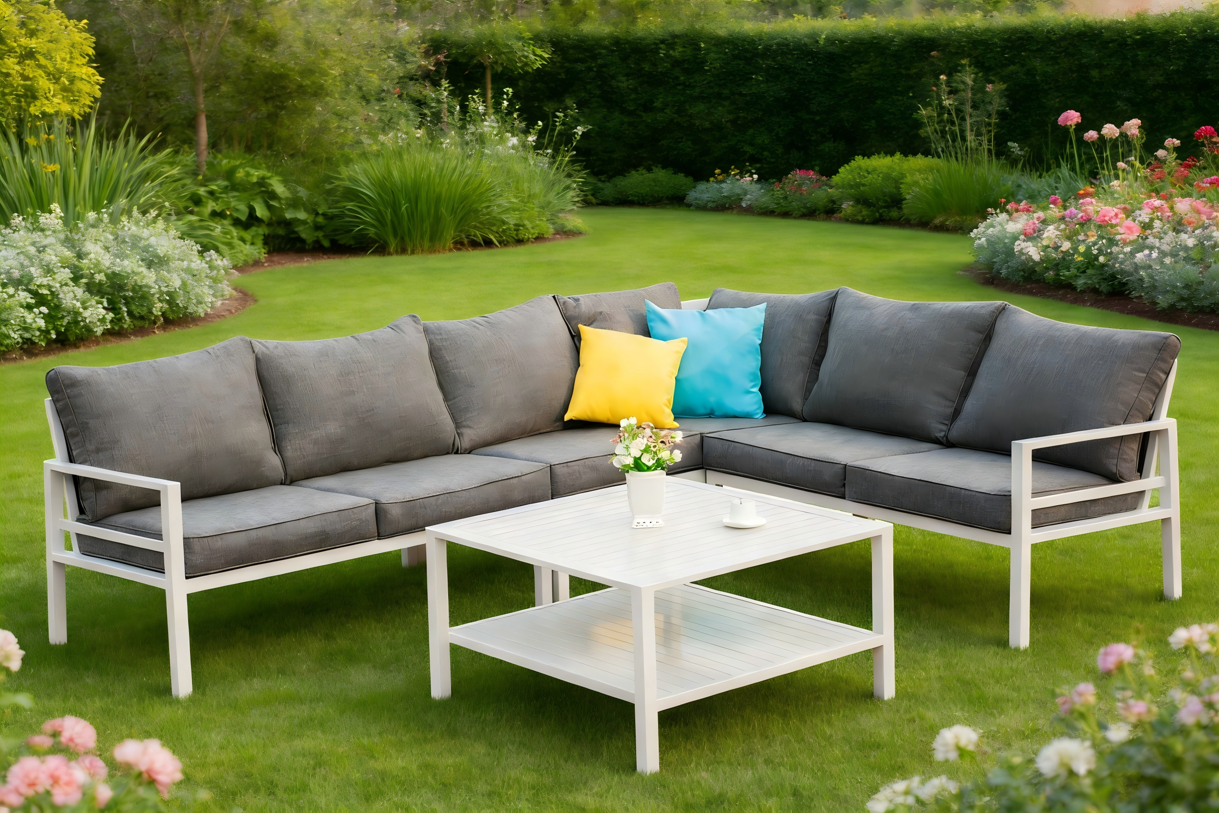 5pce Alu Corner Sofa Set