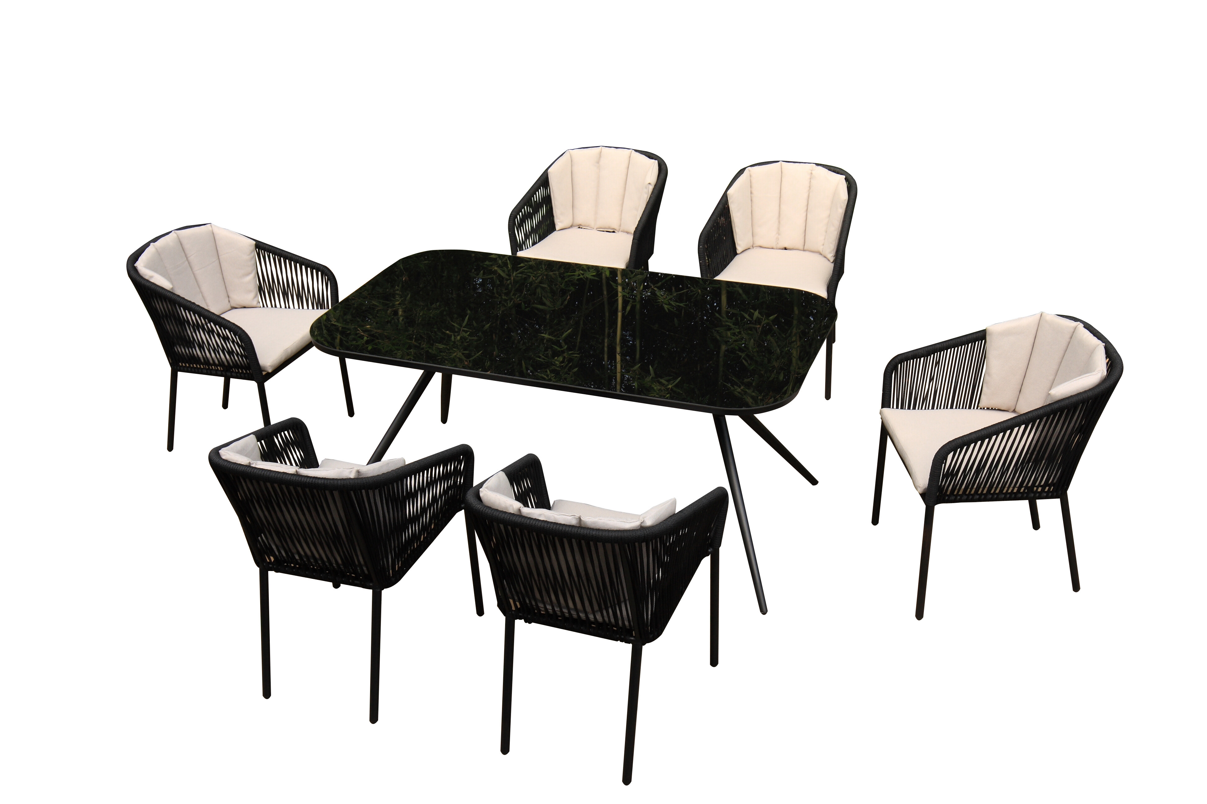 Textoline Rope 6 Seat Rect Dining set view 2