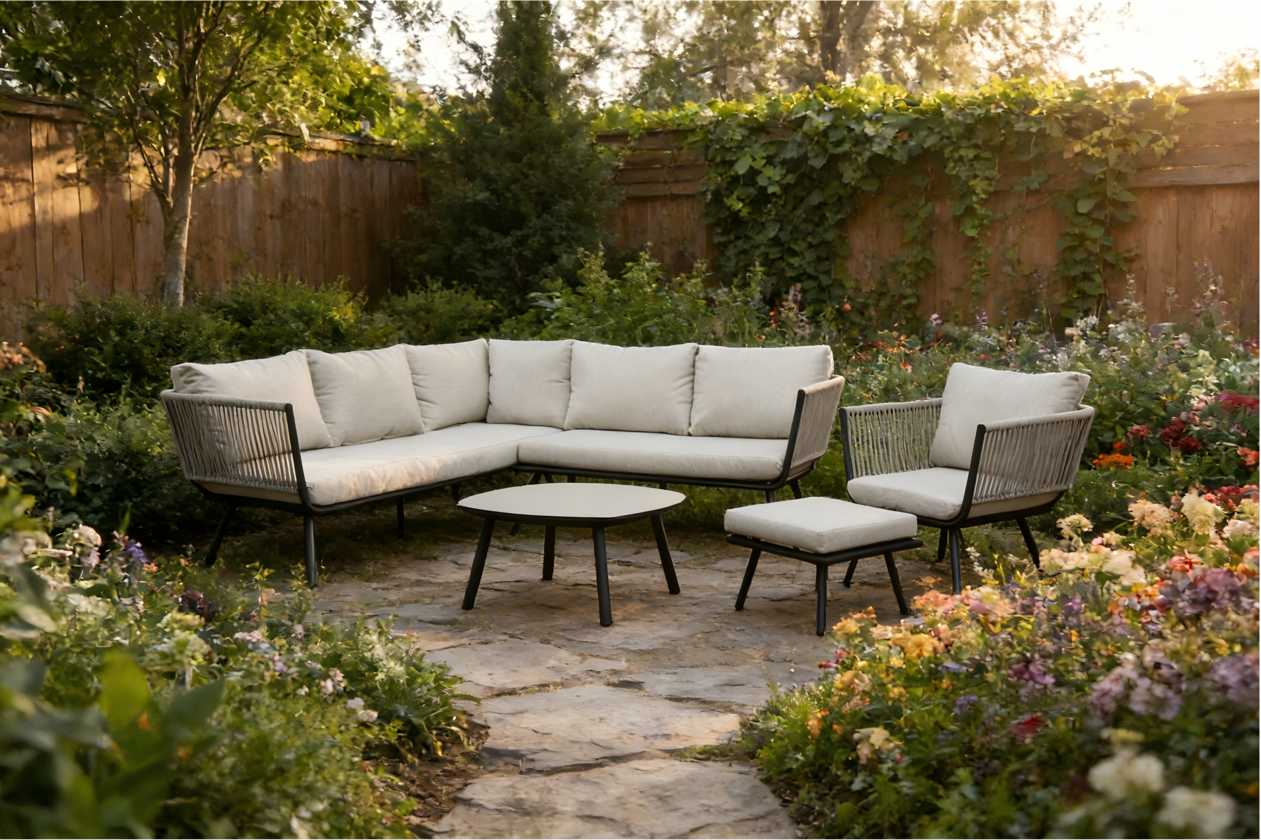 Textoline Rope 5pc Corner Sofa set